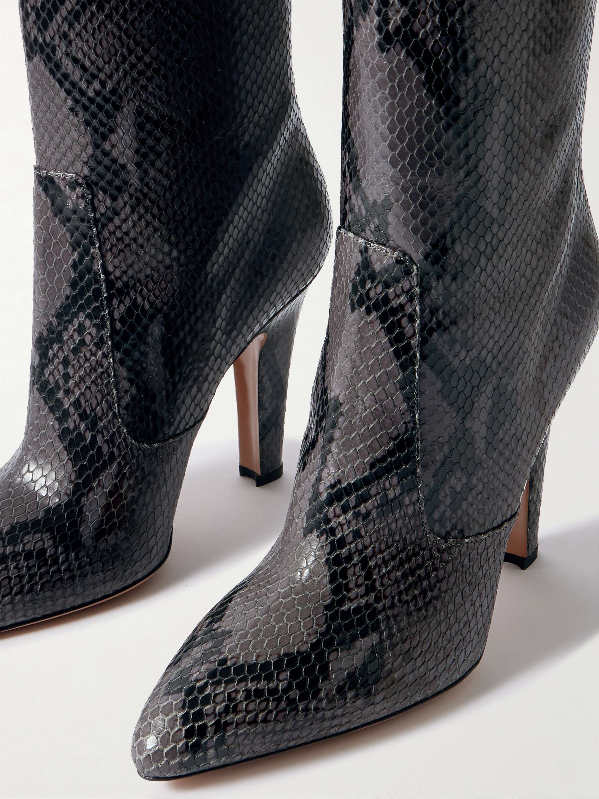 PARIS TEXAS Elsa snake-effect leather knee boots | NET-A-PORTER