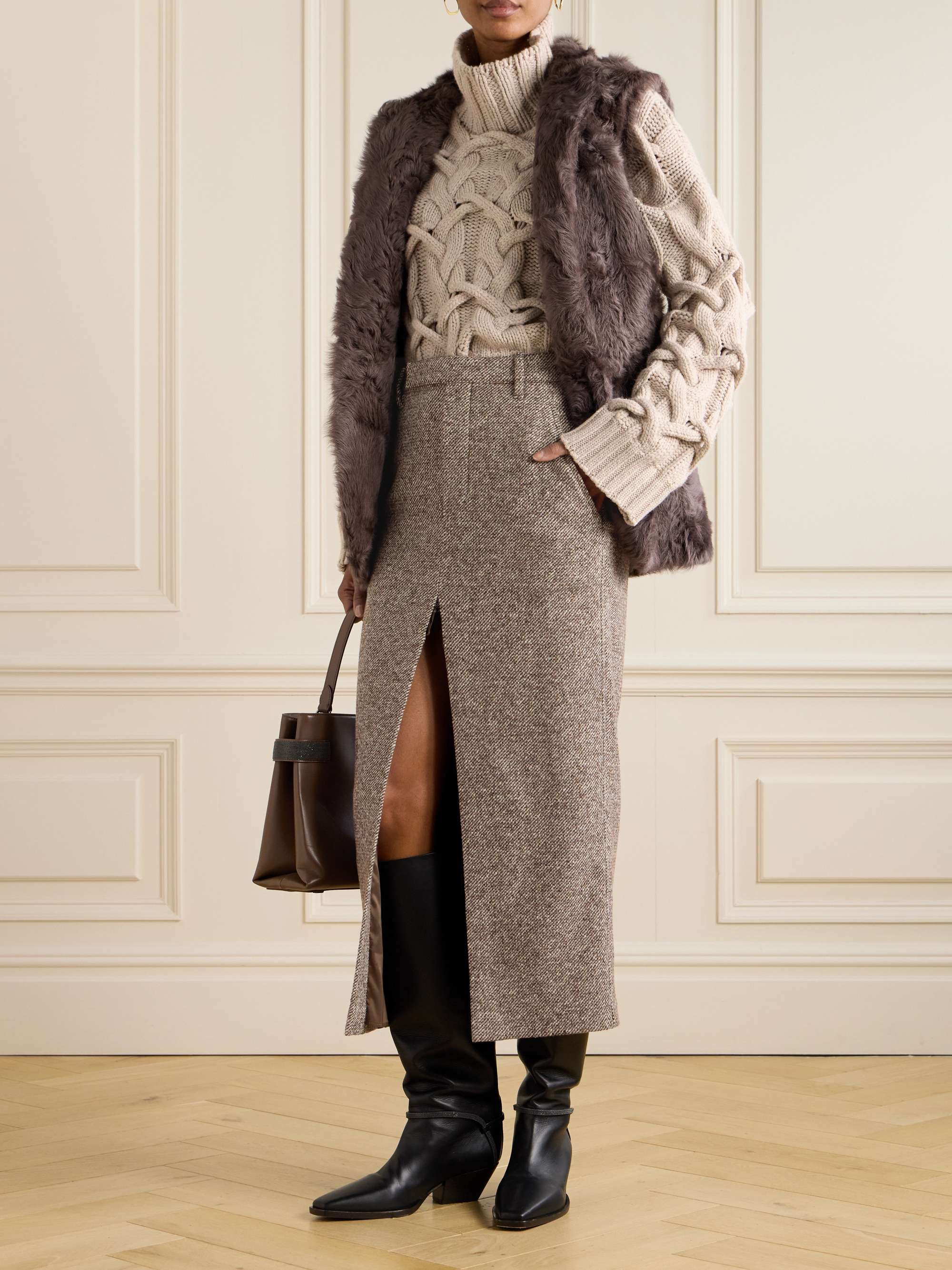 BRUNELLO CUCINELLI Cashmere-blend midi skirt | NET-A-PORTER