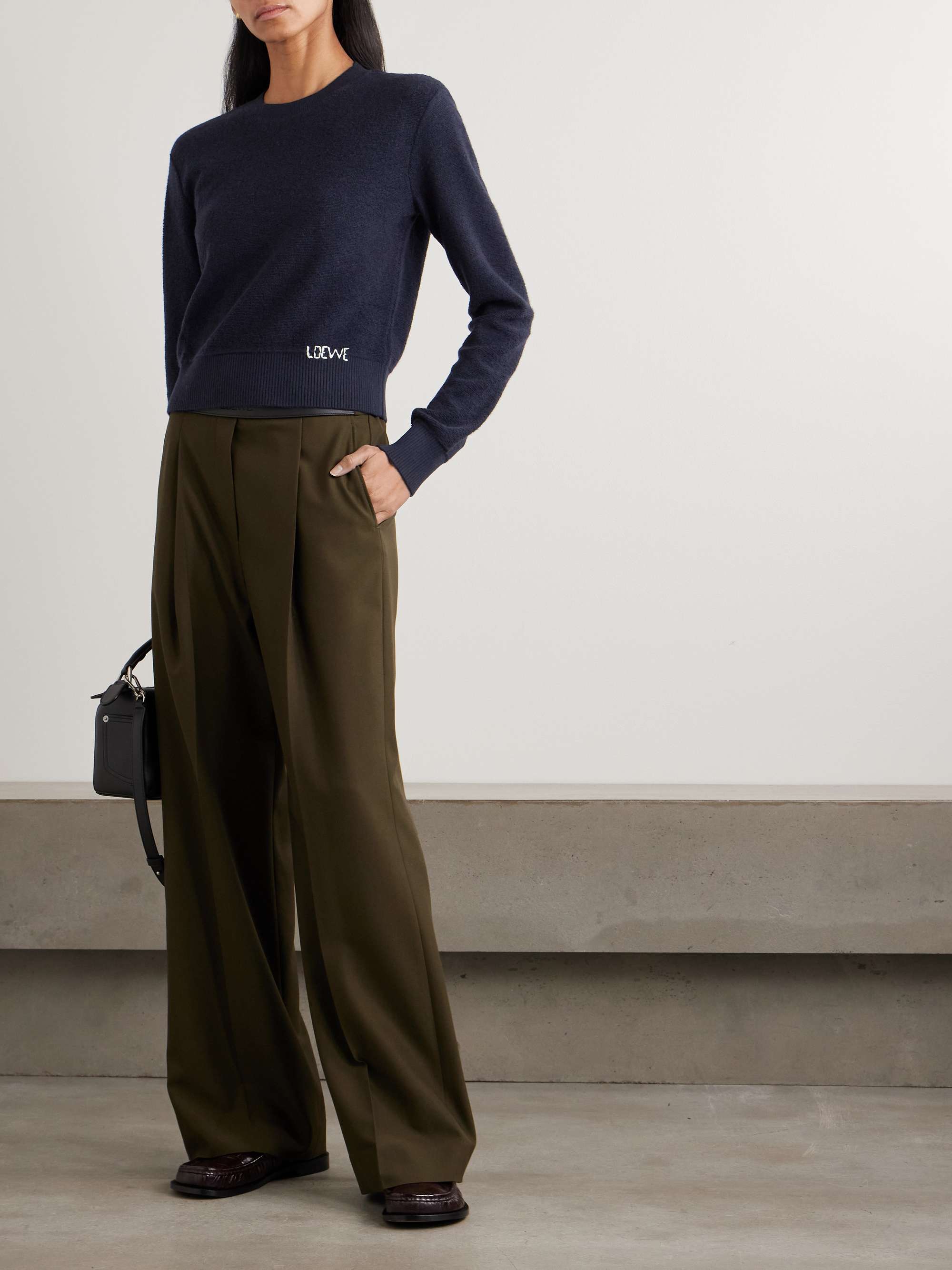 LOEWE Embroidered wool sweater | NET-A-PORTER