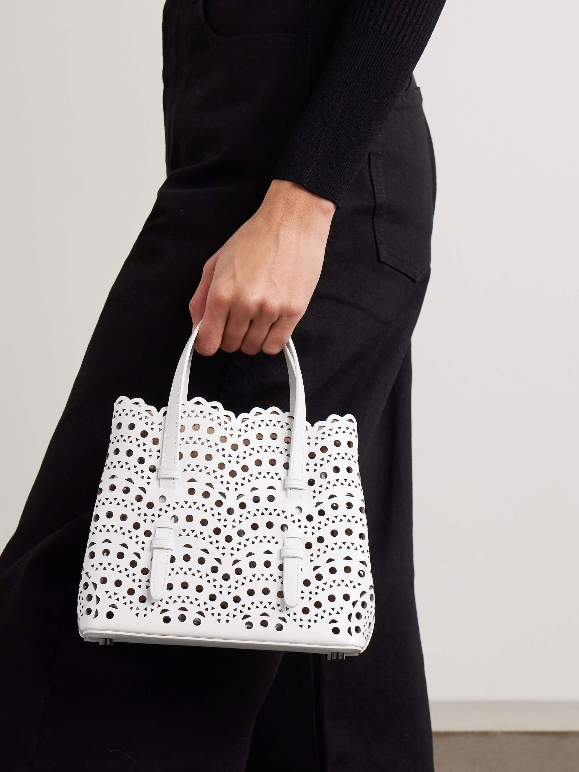 ALAÏA Mina 20 laser-cut leather tote | NET-A-PORTER