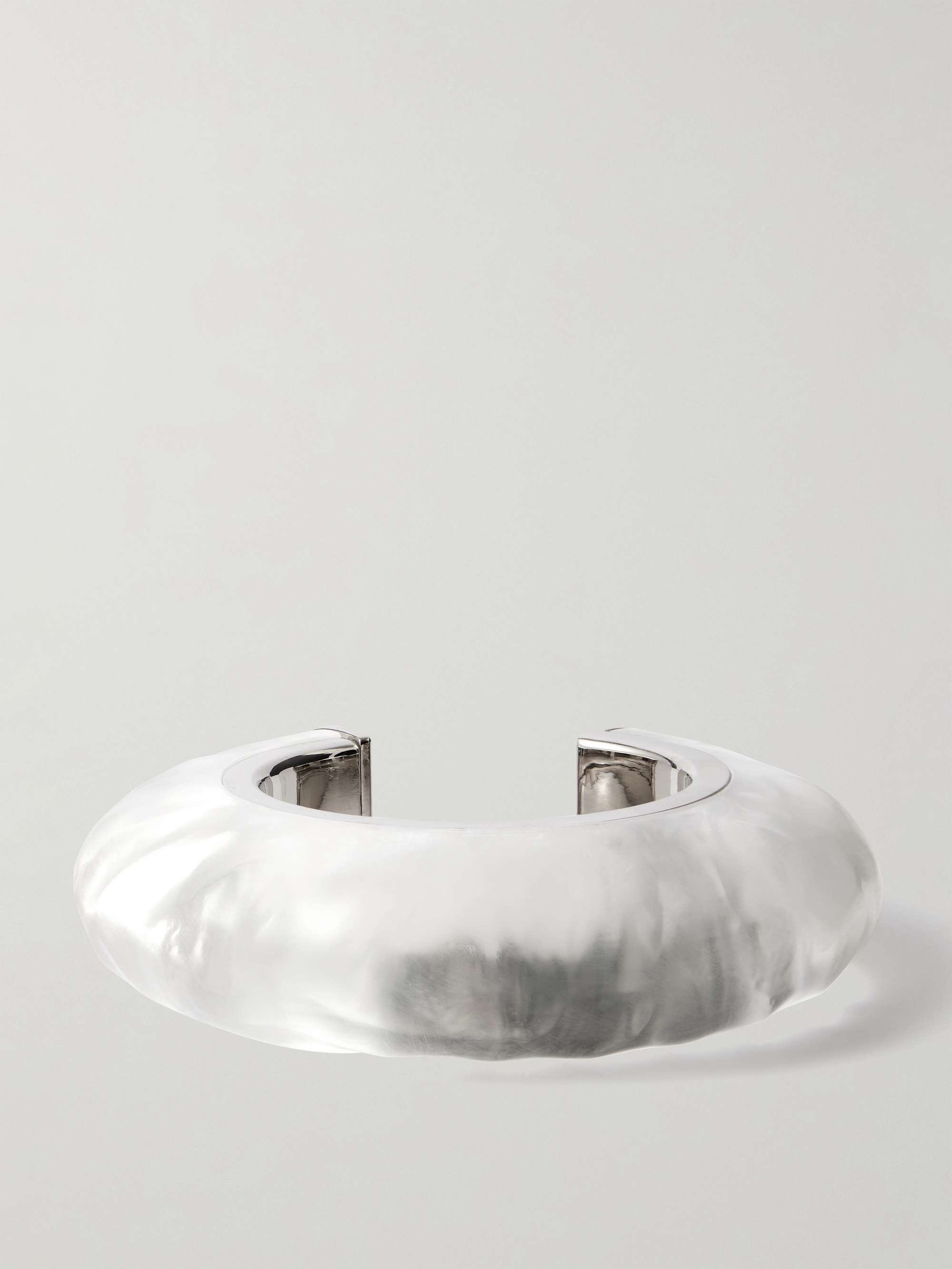 ALAÏA Bumper silver-tone and Plexiglas® cuff | NET-A-PORTER