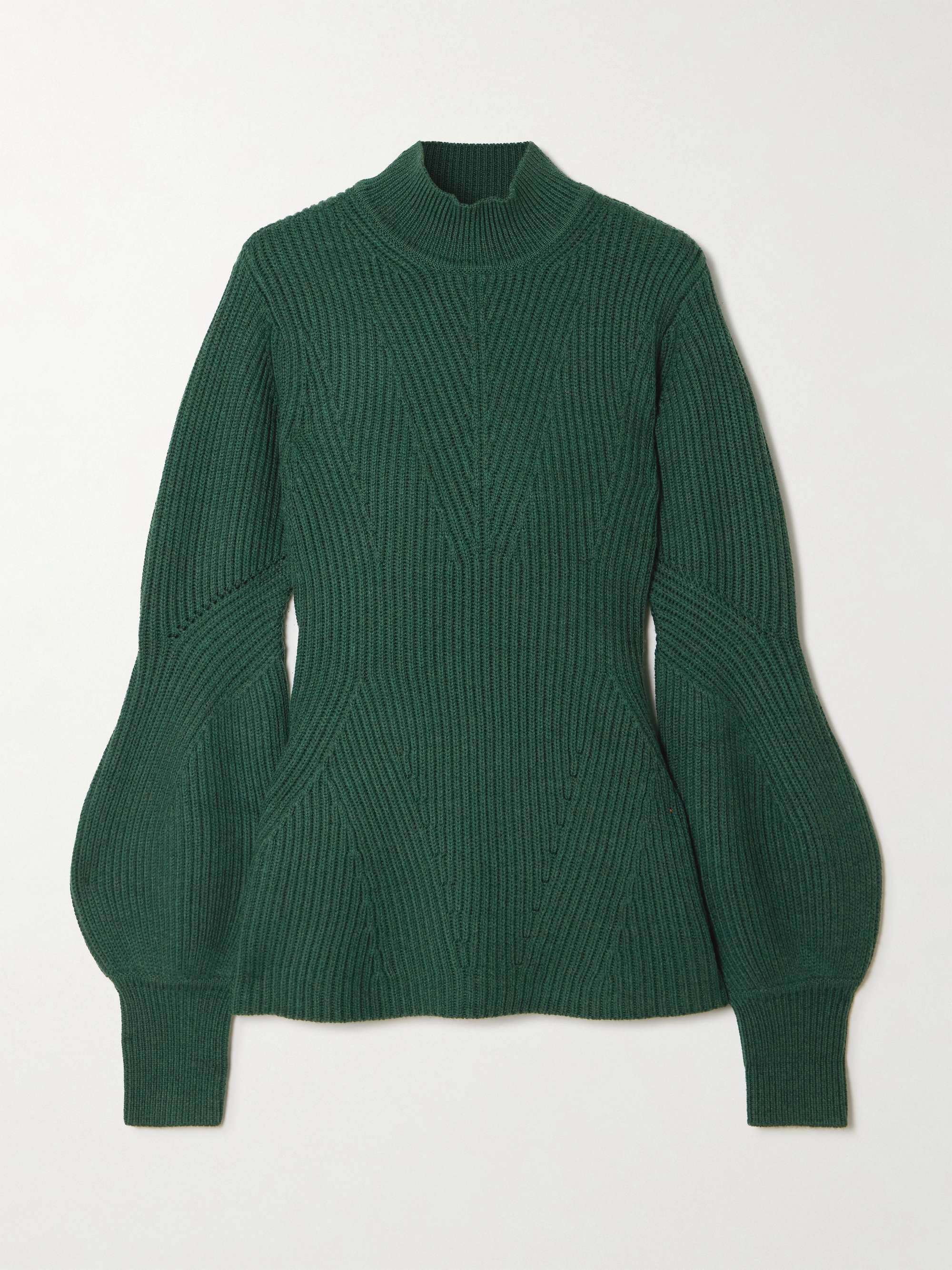 ZIMMERMANN Ribbed wool peplum sweater | NET-A-PORTER