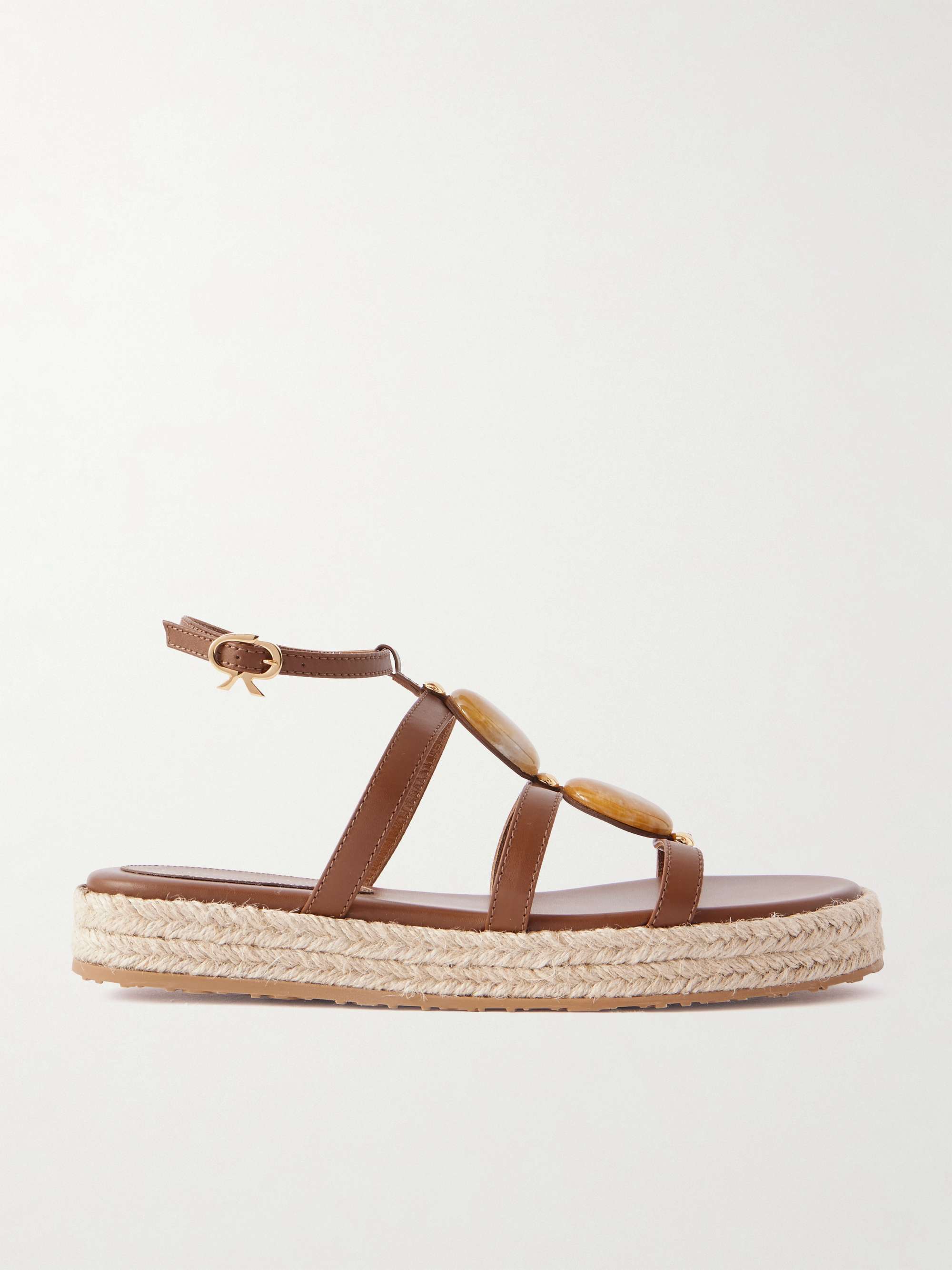 GIANVITO ROSSI Embellished leather platform sandals | NET-A-PORTER