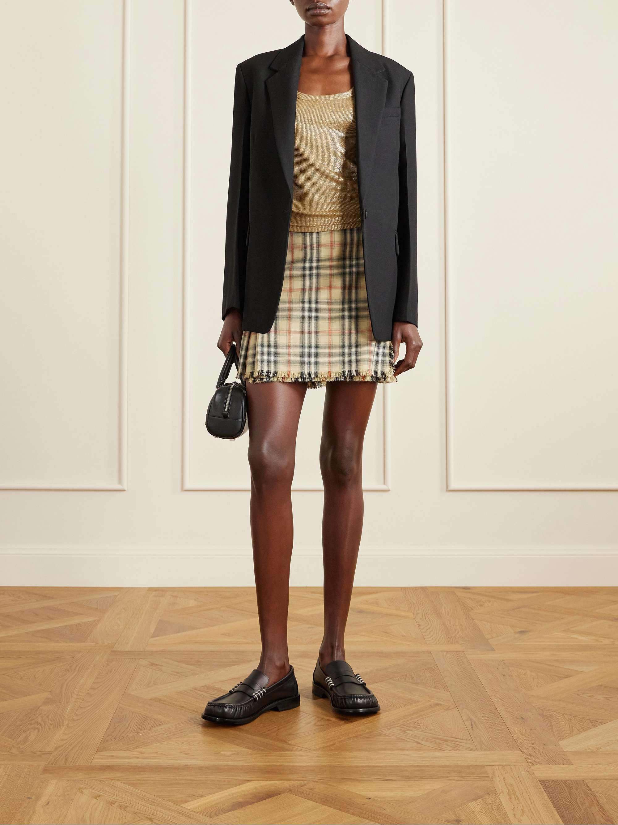 BURBERRY Ruched ribbed jersey tank top | NET-A-PORTER