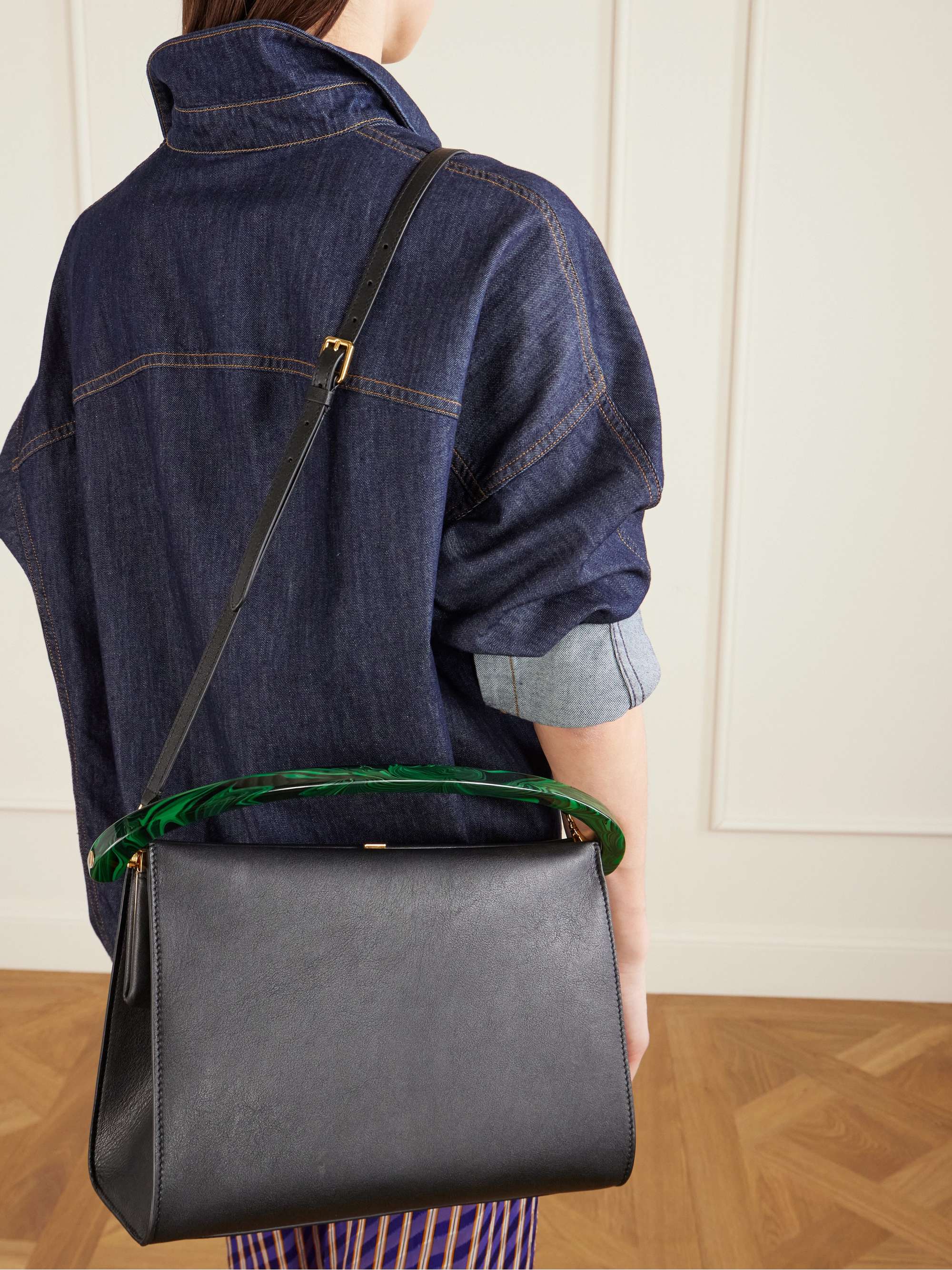 DRIES VAN NOTEN Leather shoulder bag | NET-A-PORTER