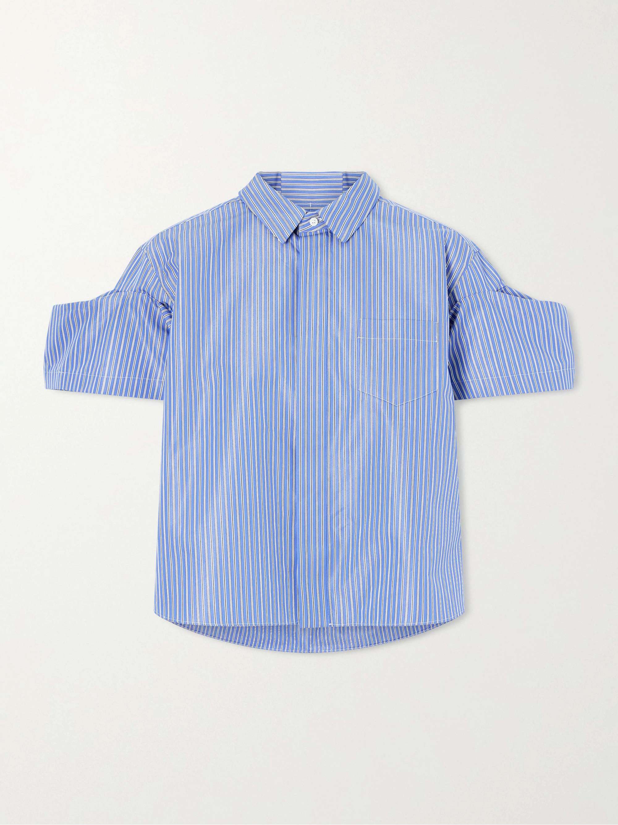 SACAI Striped cotton-blend poplin shirt | NET-A-PORTER