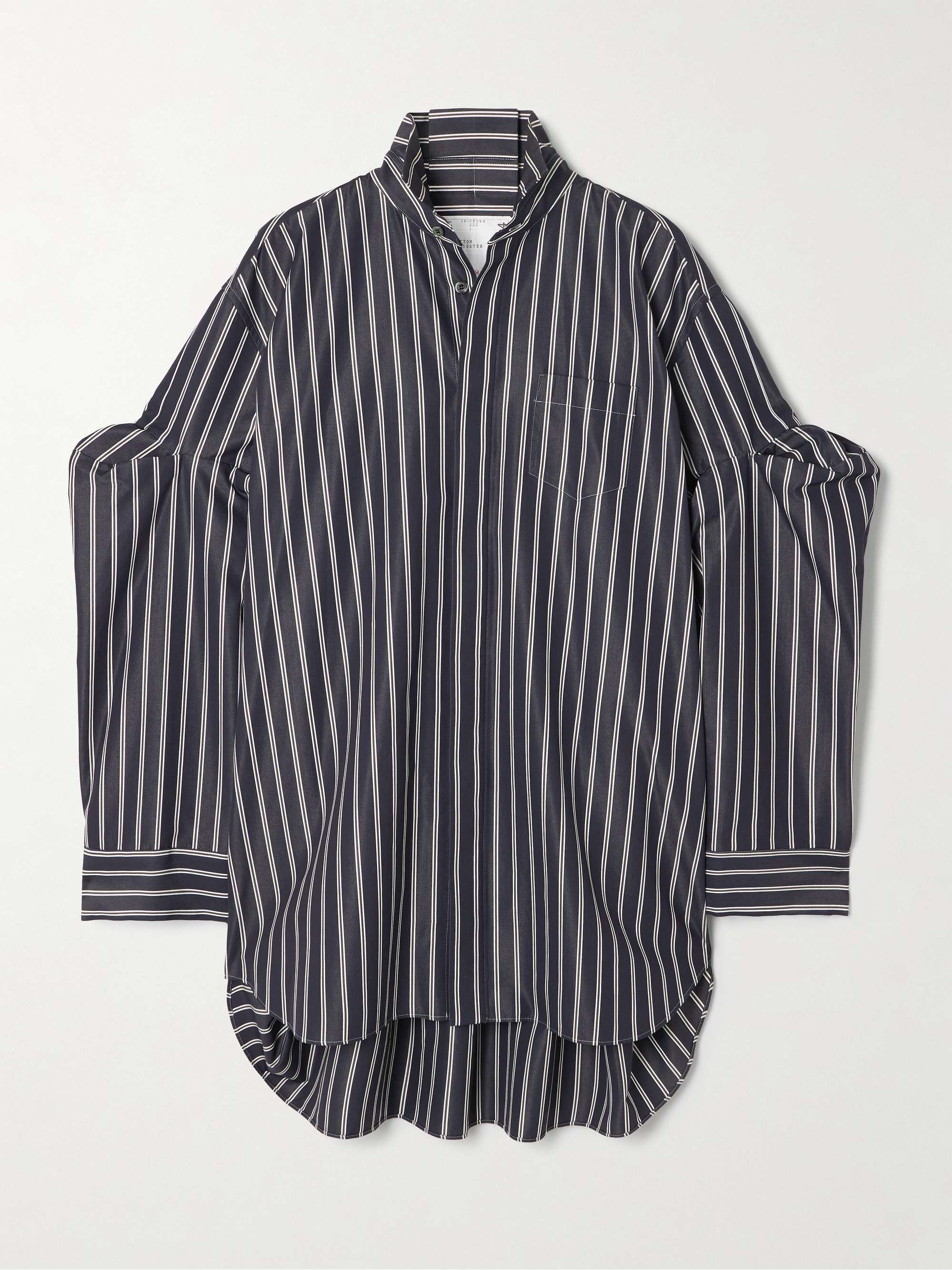 SACAI Oversized striped poplin shirt | NET-A-PORTER
