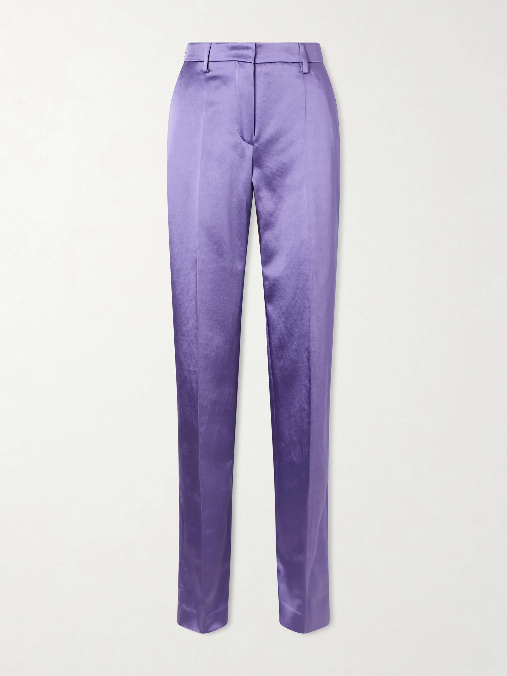 DRIES VAN NOTEN Cotton-blend satin straight-leg pants | NET-A-PORTER