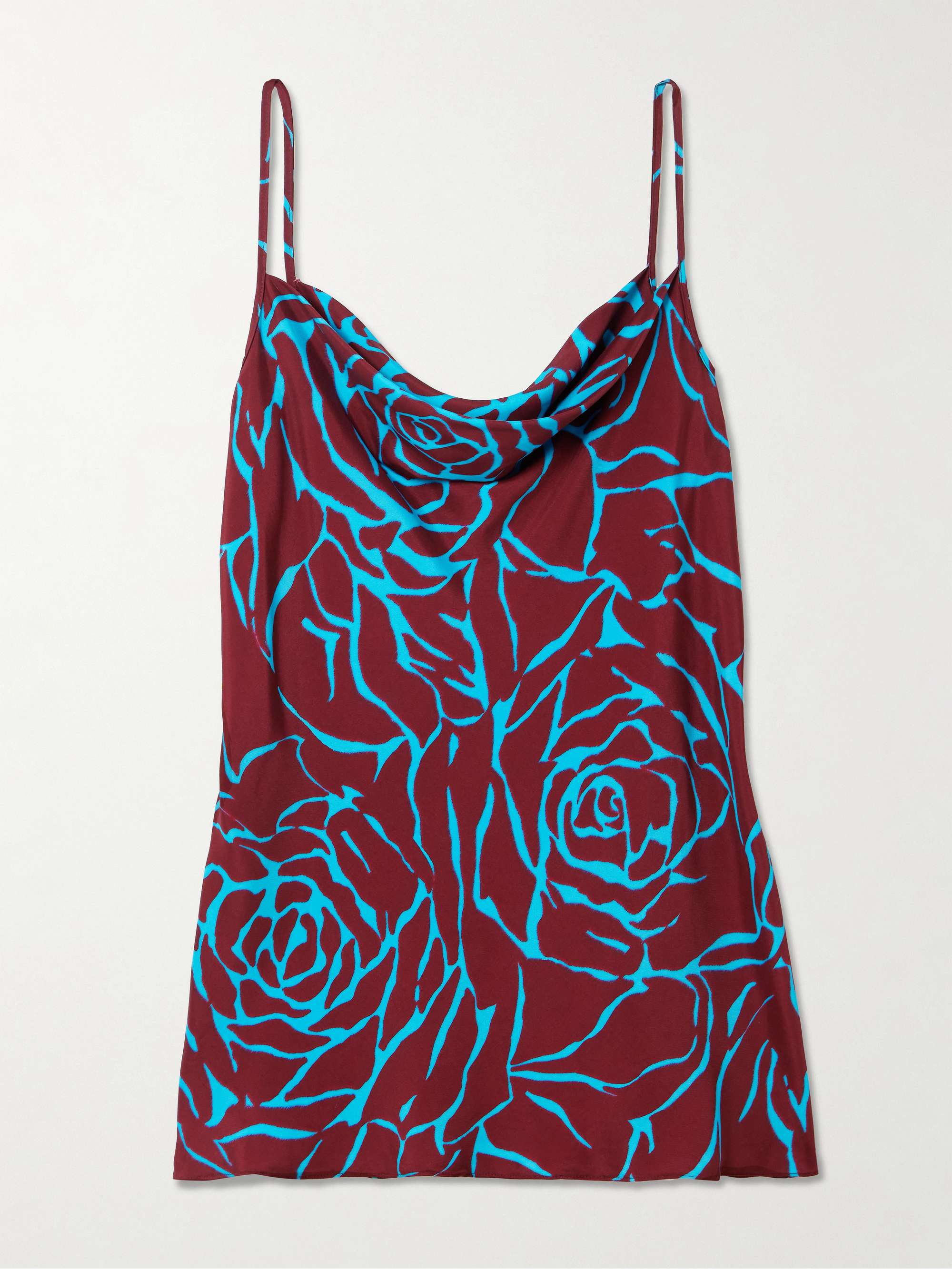 DRIES VAN NOTEN Draped floral-print satin-crepe camisole | NET-A
