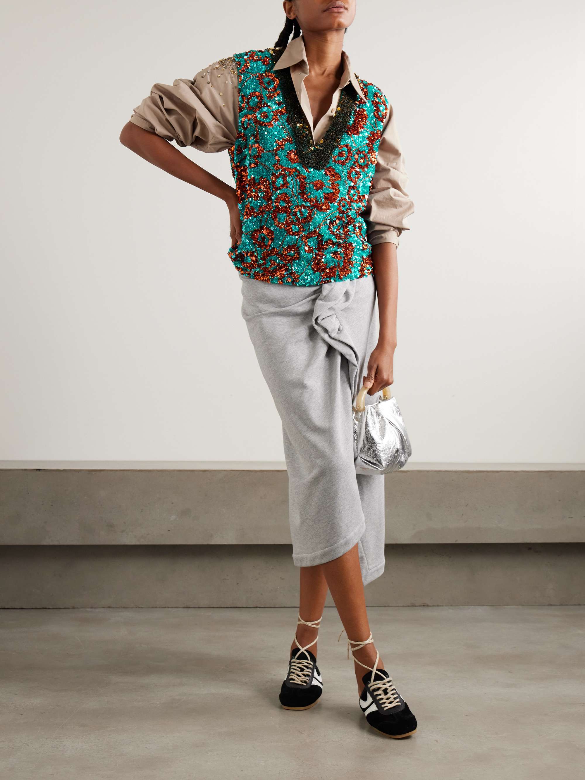 DRIES VAN NOTEN Embellished satin vest | NET-A-PORTER
