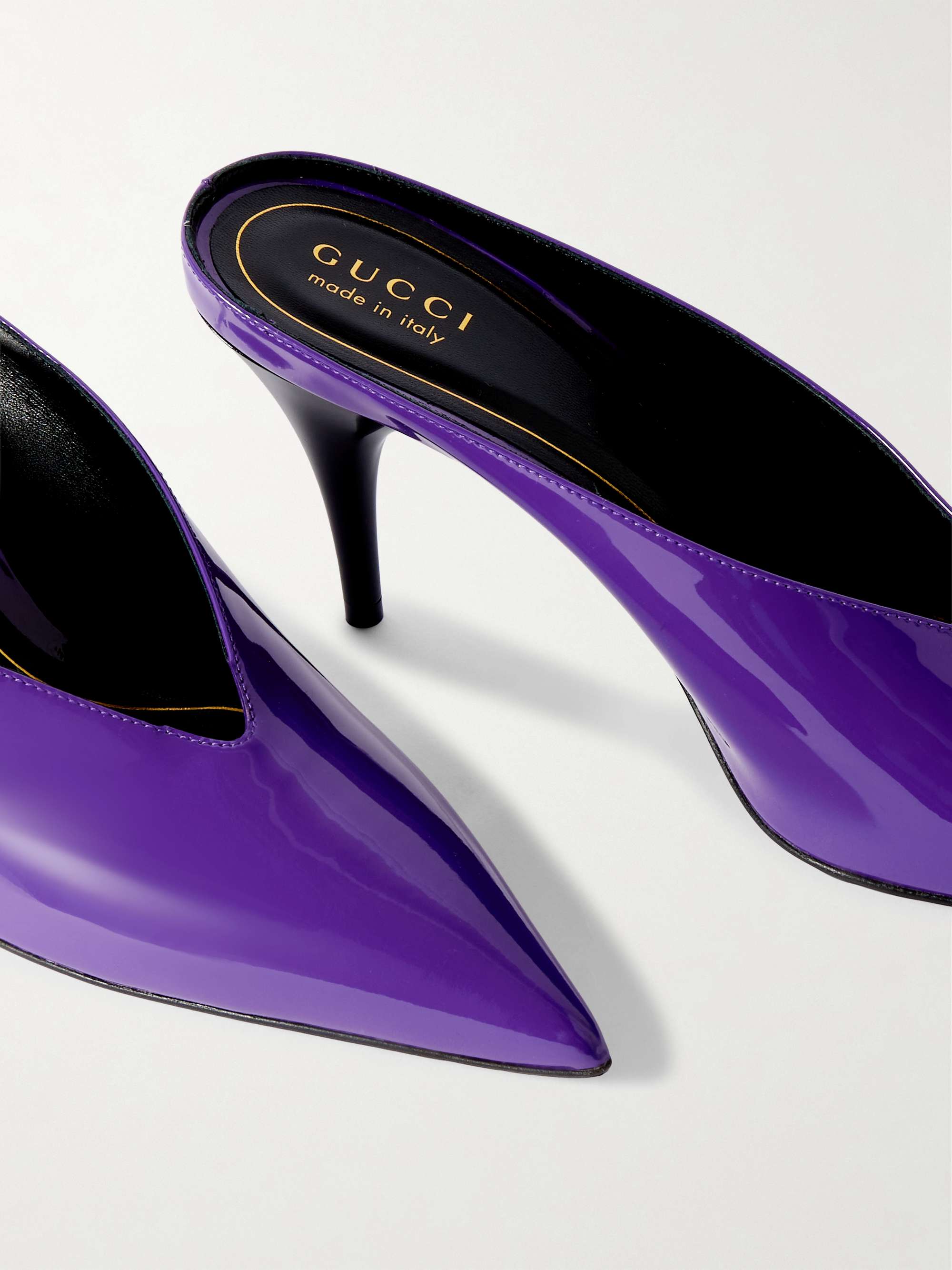 GUCCI 97 patent-leather mules | NET-A-PORTER