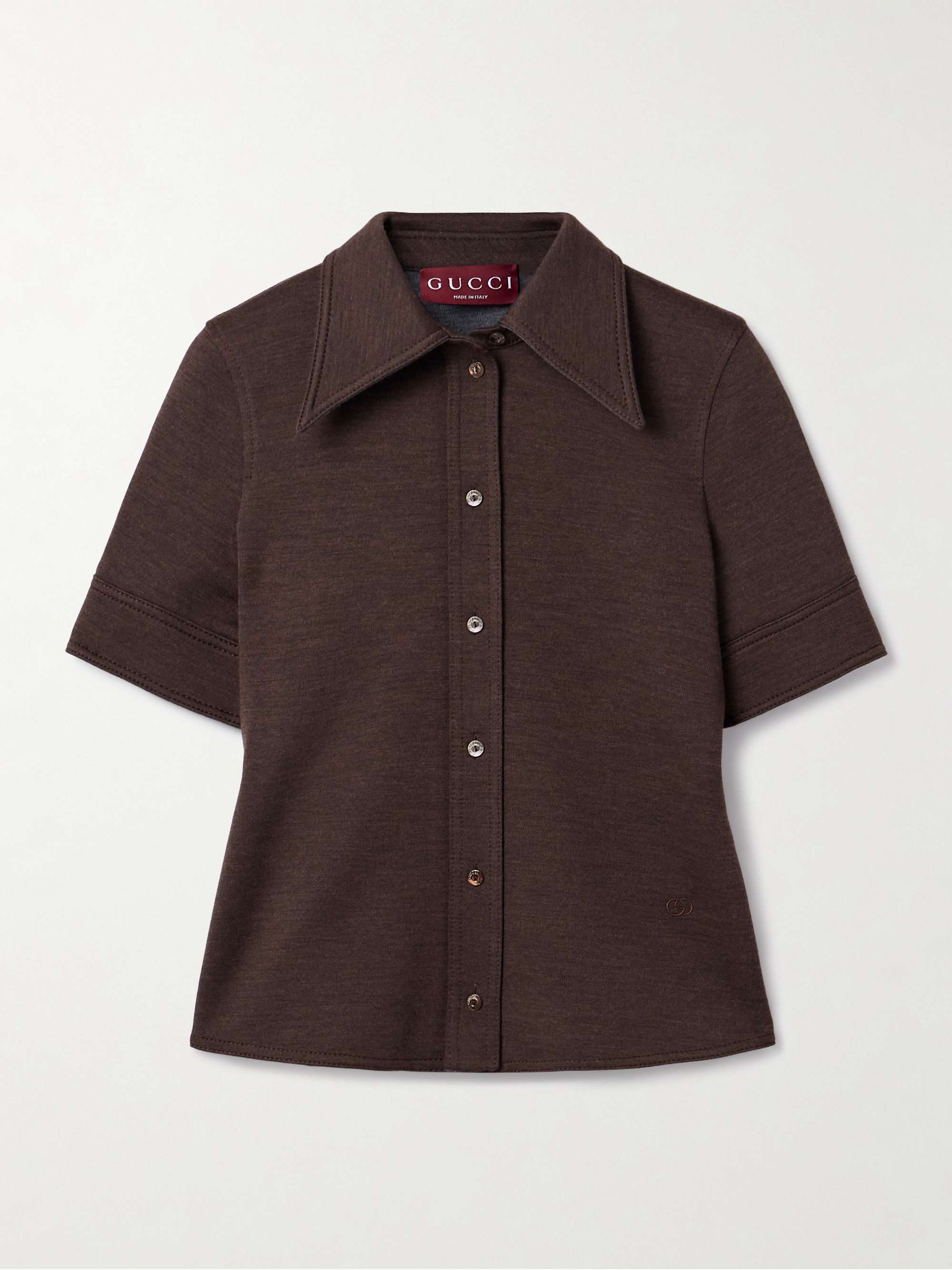 GUCCI Wool-blend jersey shirt | NET-A-PORTER