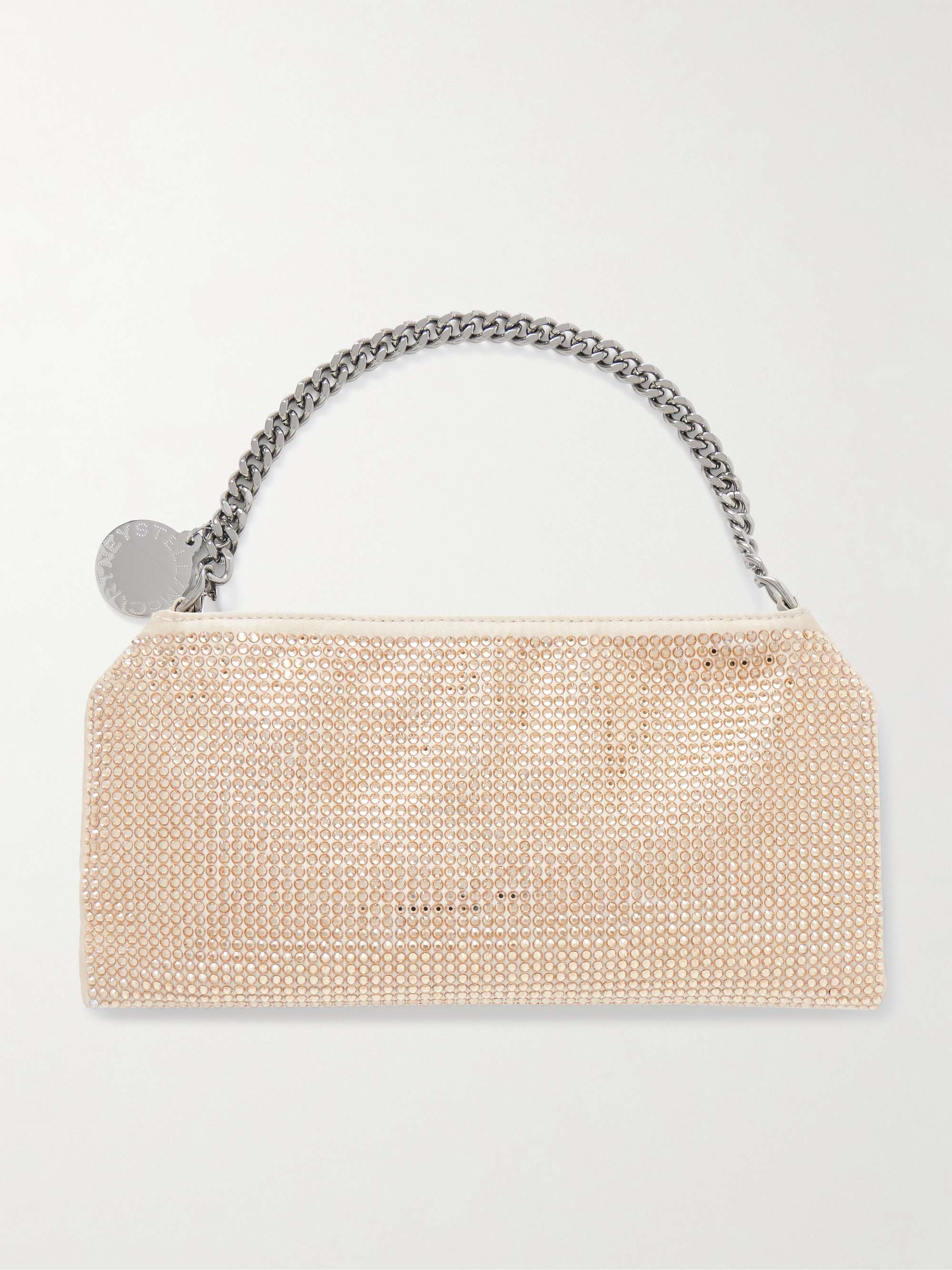 STELLA MCCARTNEY Crystal-embellished canvas shoulder bag | NET-A