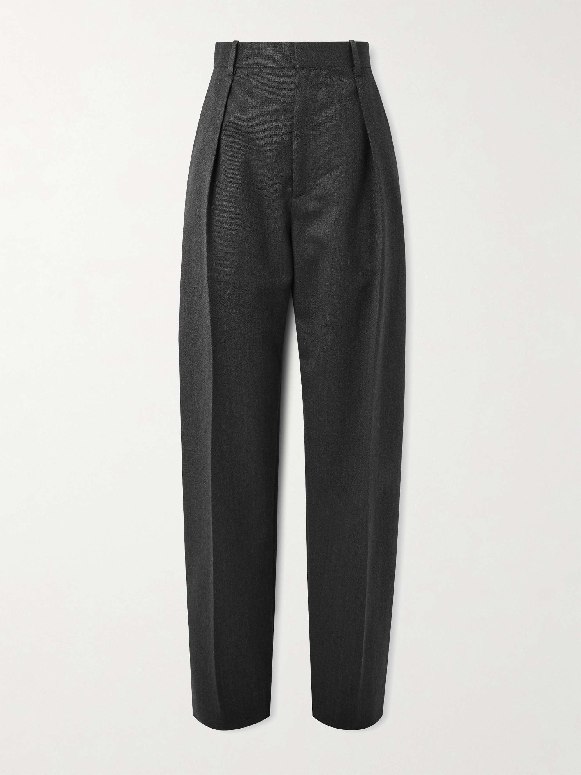 BOTTEGA VENETA Pleated wool-twill tapered pants | NET-A-PORTER