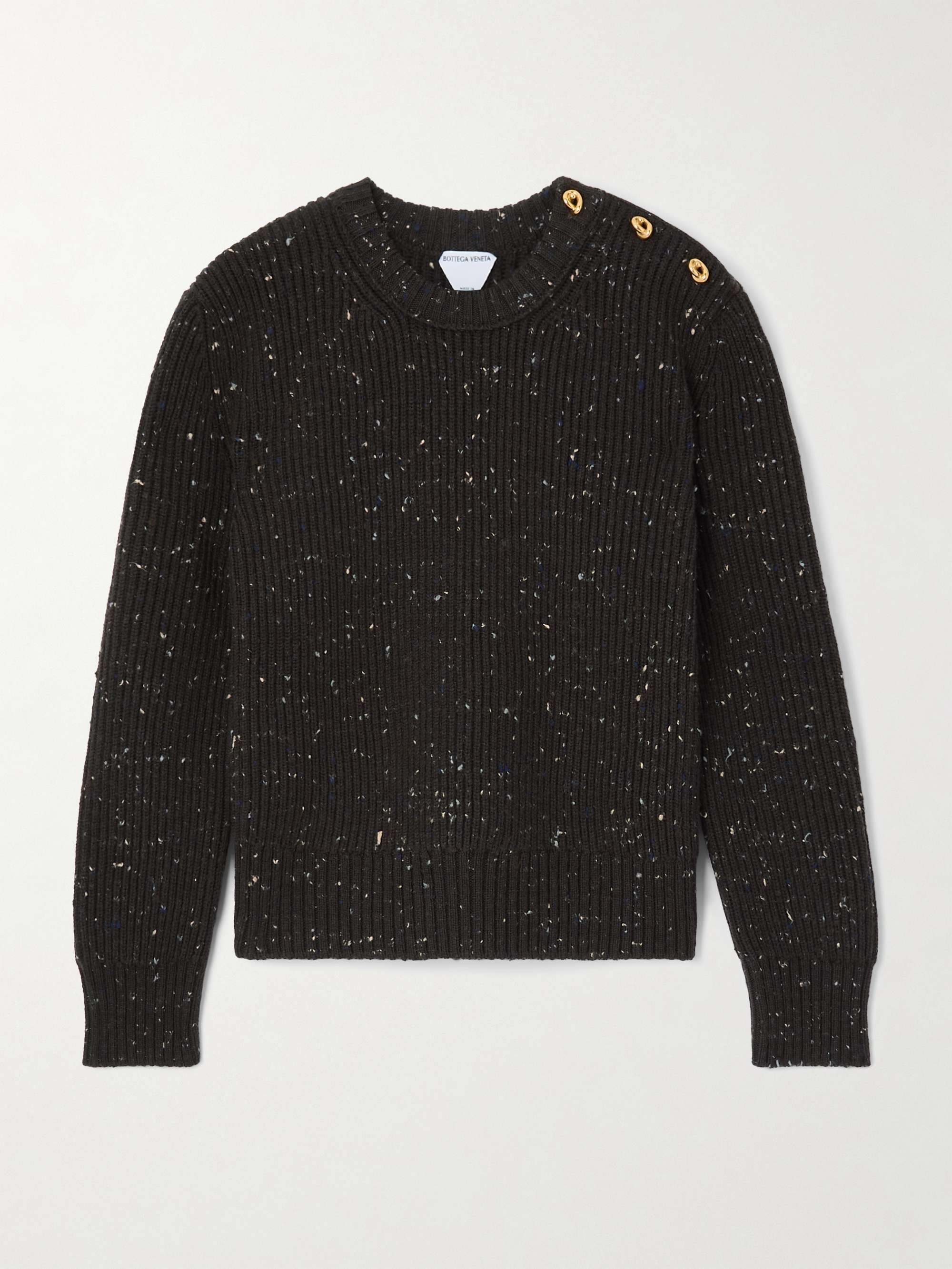 BOTTEGA VENETA Button-detailed ribbed wool-blend sweater | NET-A
