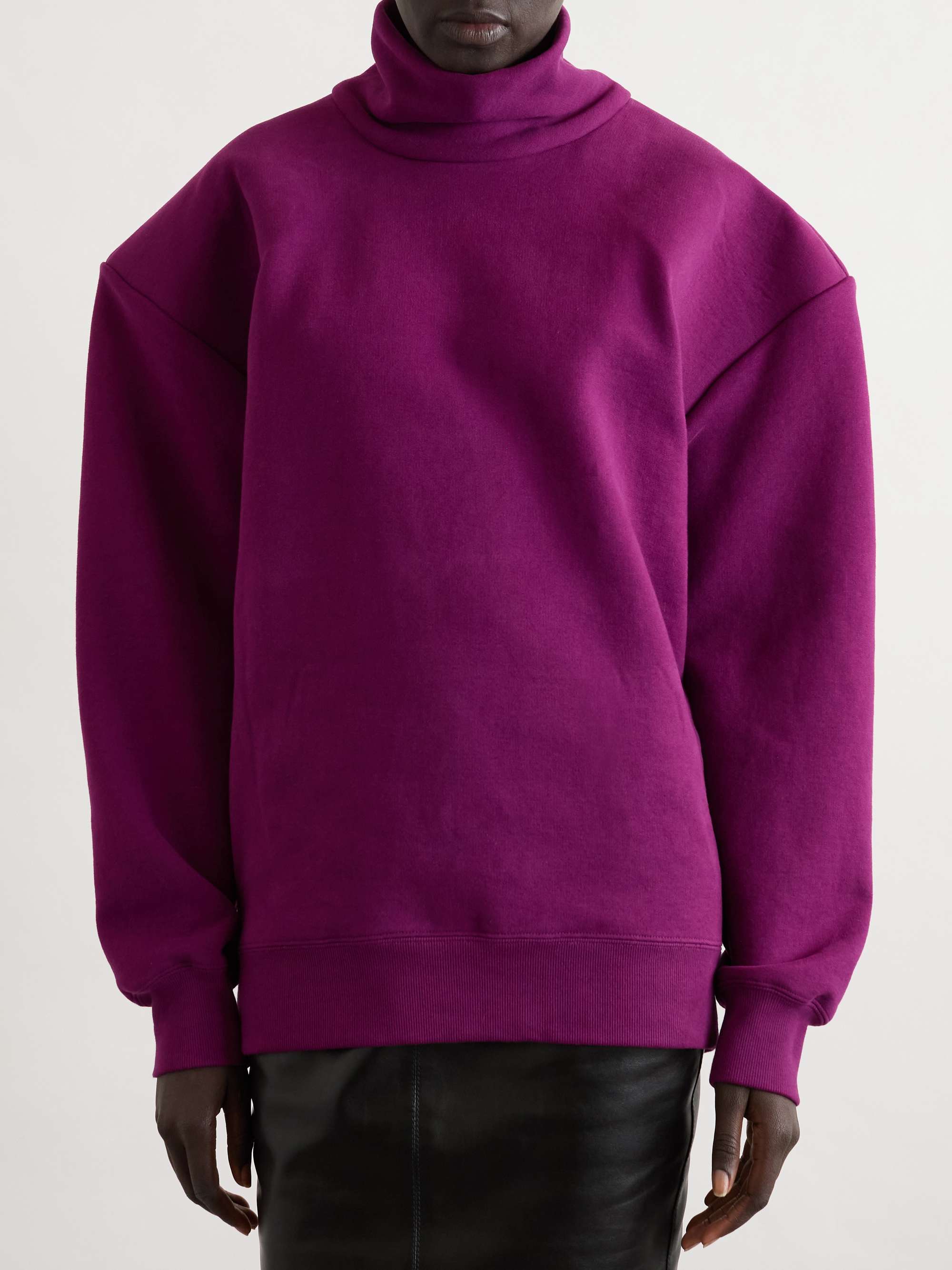 SAINT LAURENT Cotton-jersey turtleneck sweatshirt | NET-A-PORTER