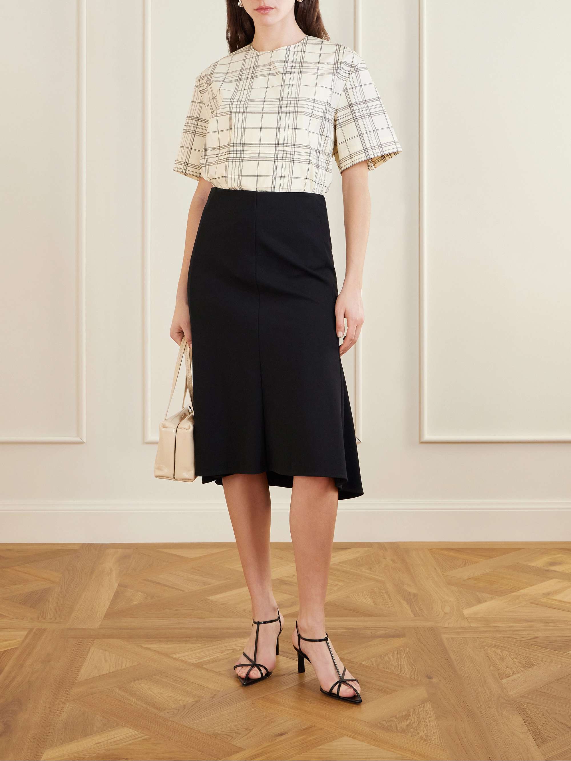 JIL SANDER Crepe midi skirt | NET-A-PORTER