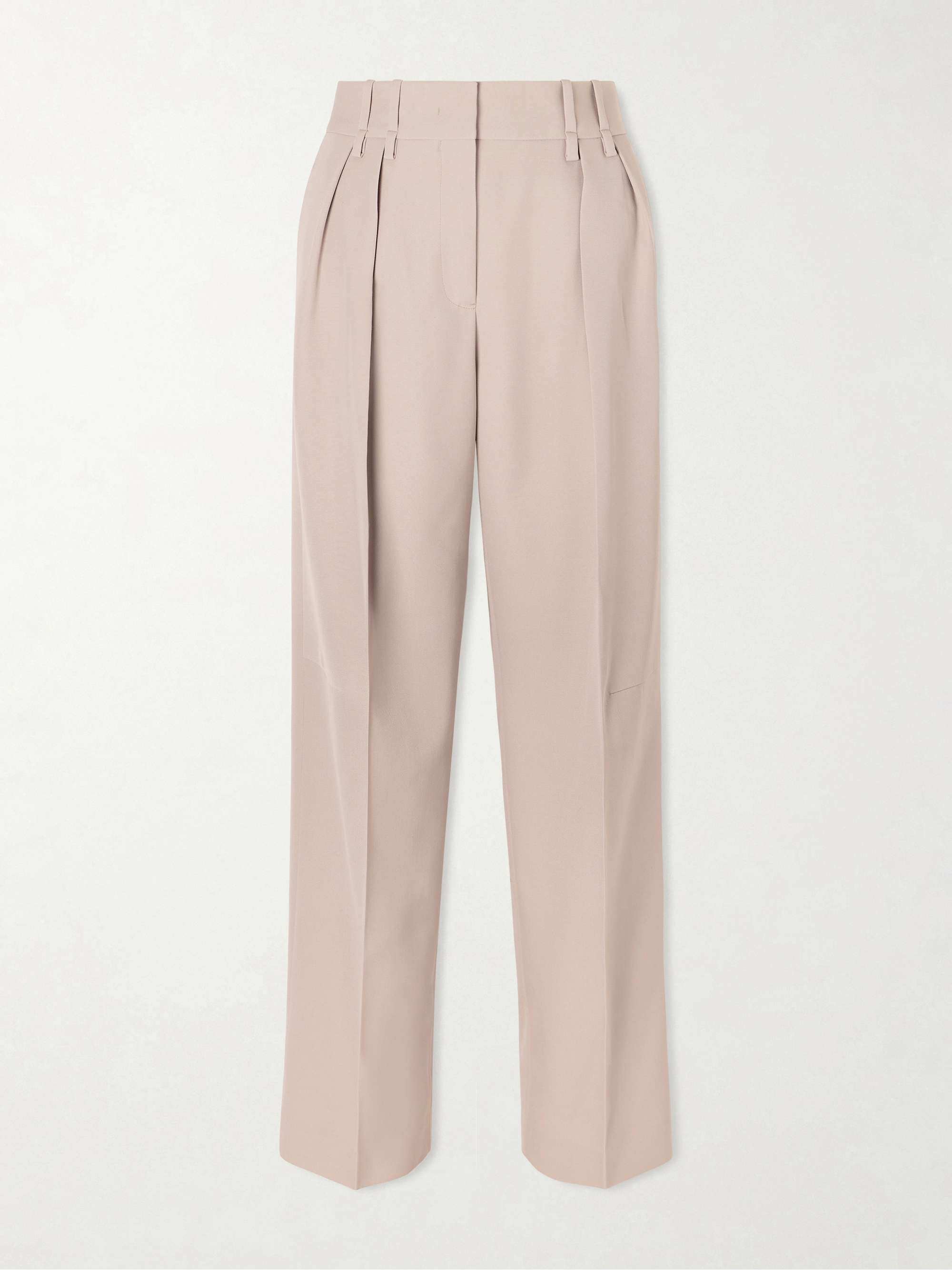 JIL SANDER Pleated wool-twill straight-leg pants | NET-A-PORTER