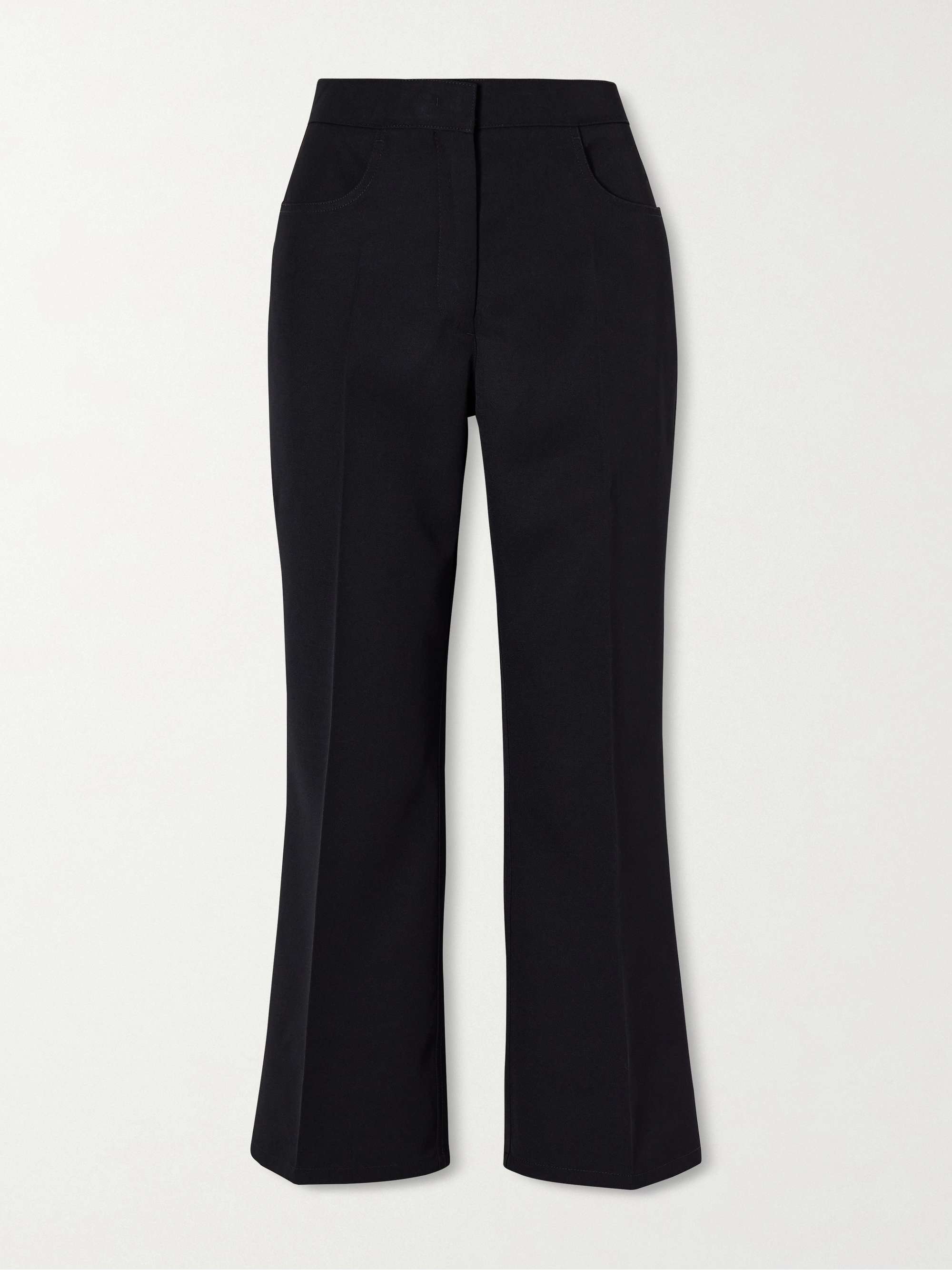 JIL SANDER Cropped wool-twill flared pants | NET-A-PORTER