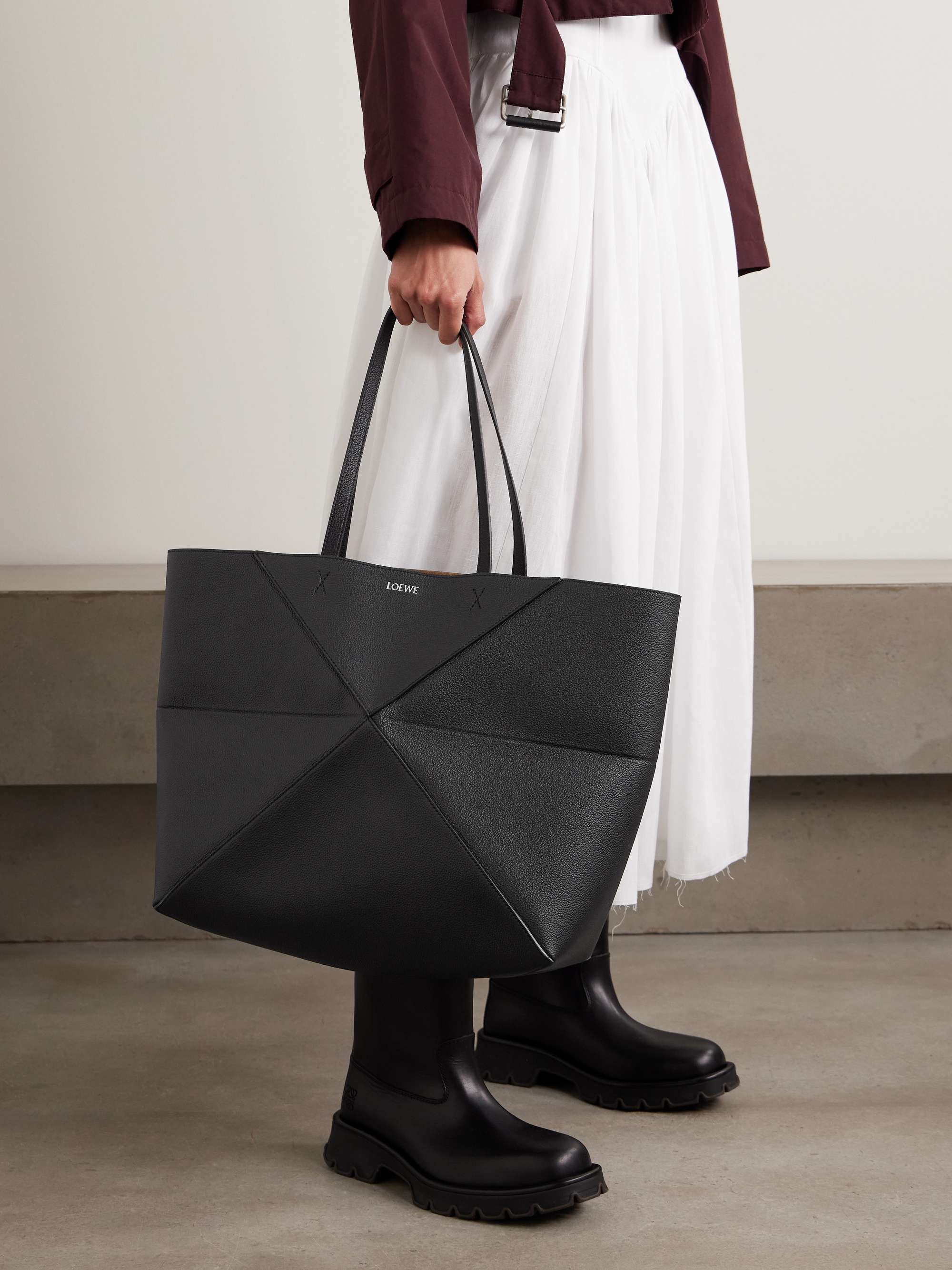 LOEWE Puzzle Fold Horizontal large textured-leather tote | NET-A