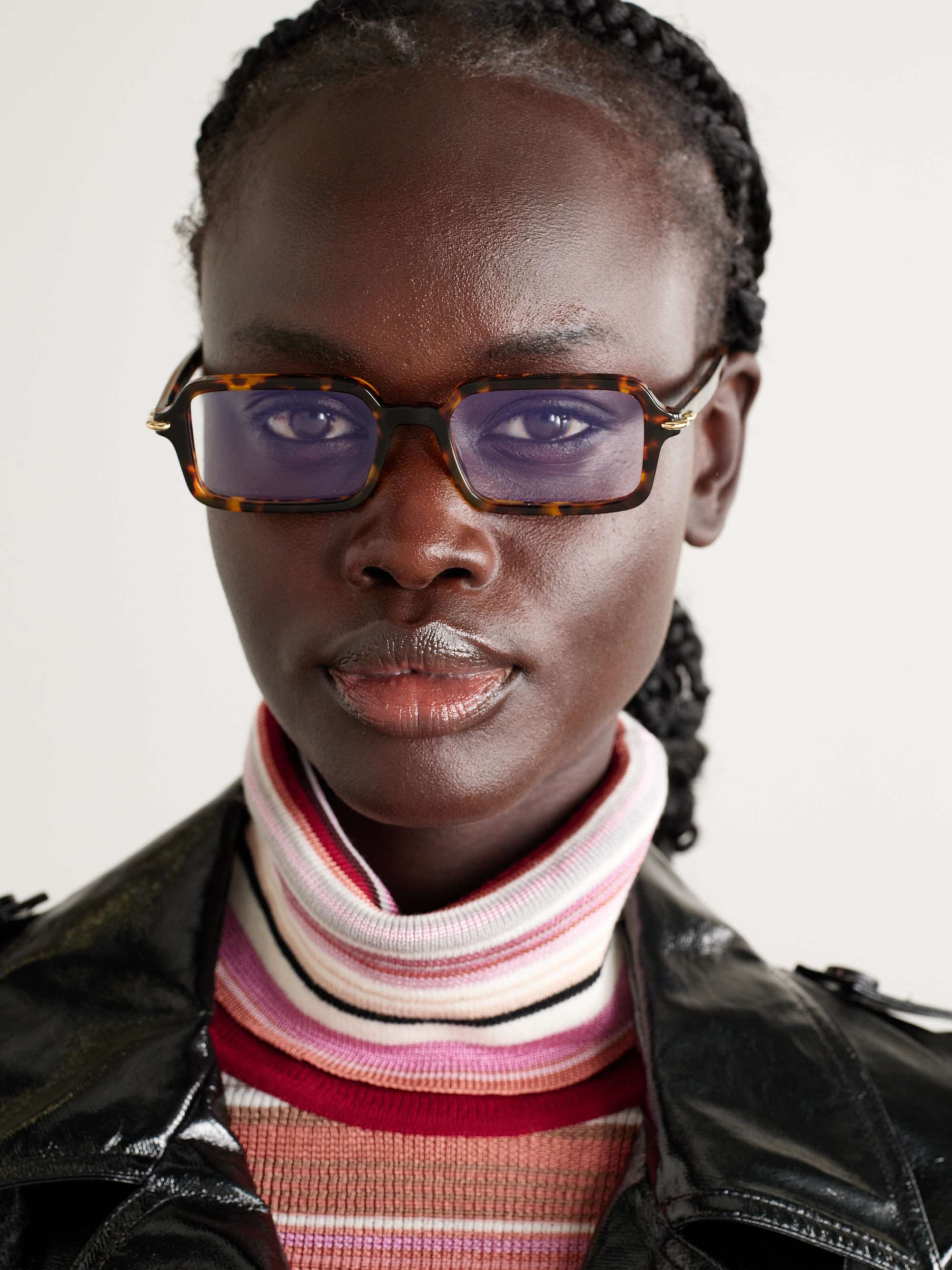 FENDI EYEWEAR Selleria rectangle-frame tortoiseshell acetate