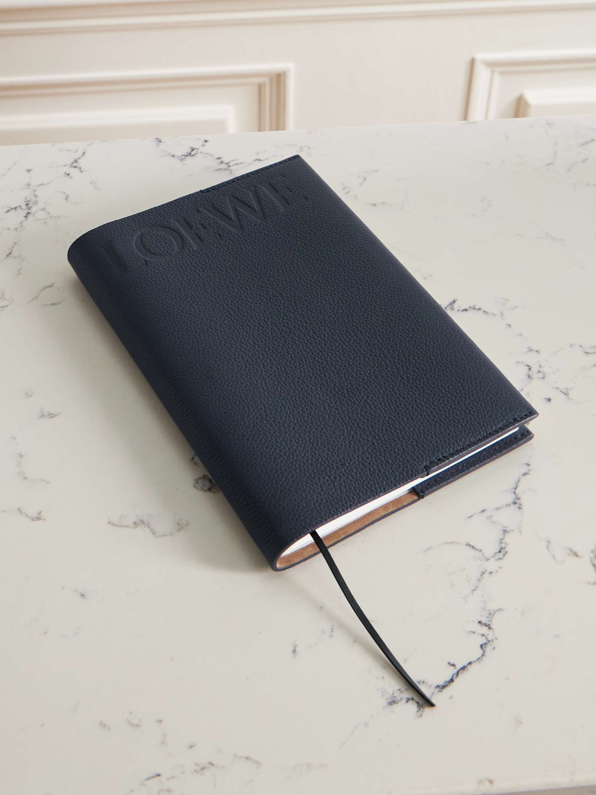 LOEWE Logo-embossed leather notebook | NET-A-PORTER