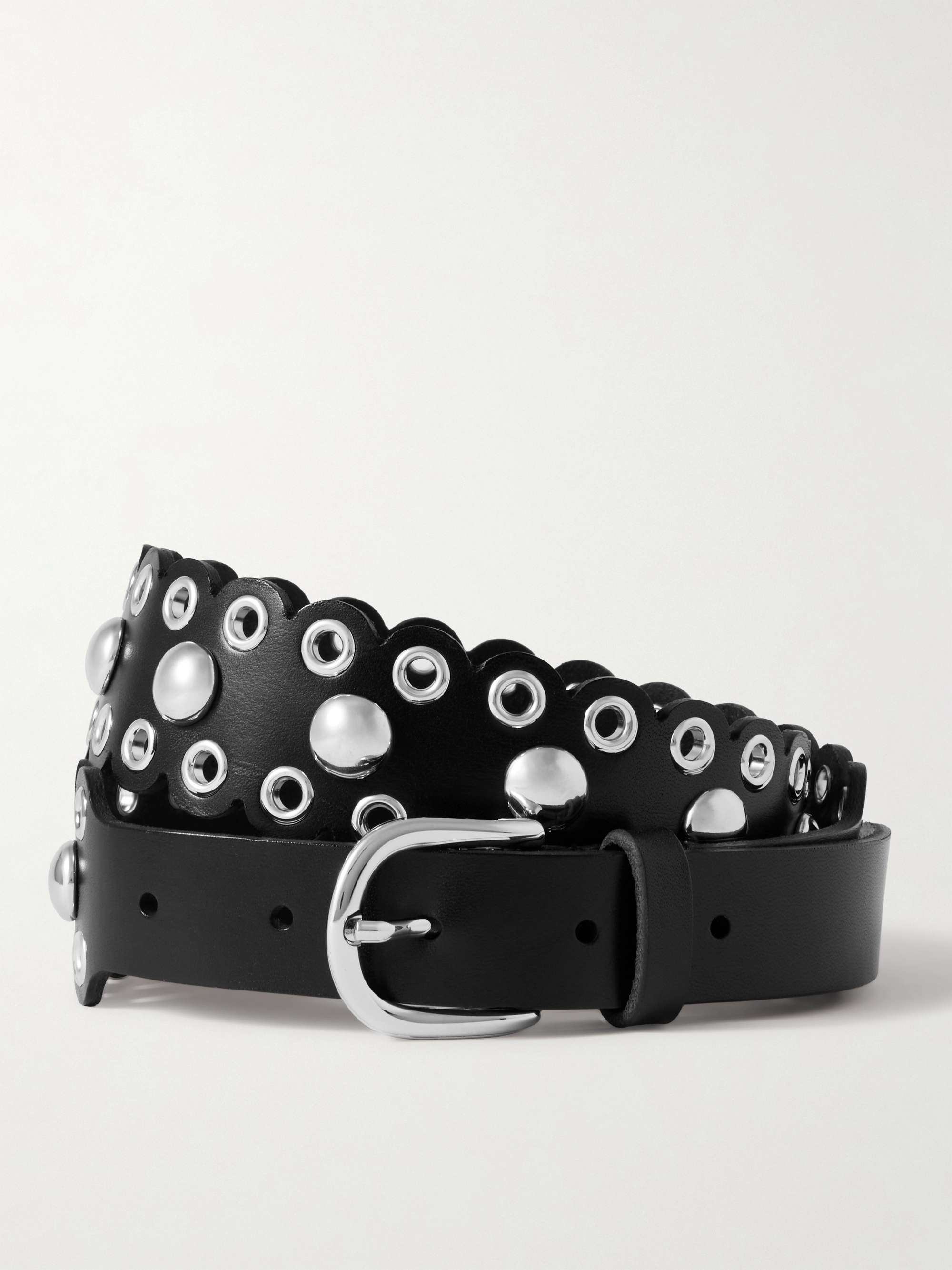 ISABEL MARANT Zalla studded scalloped leather belt | NET-A-PORTER