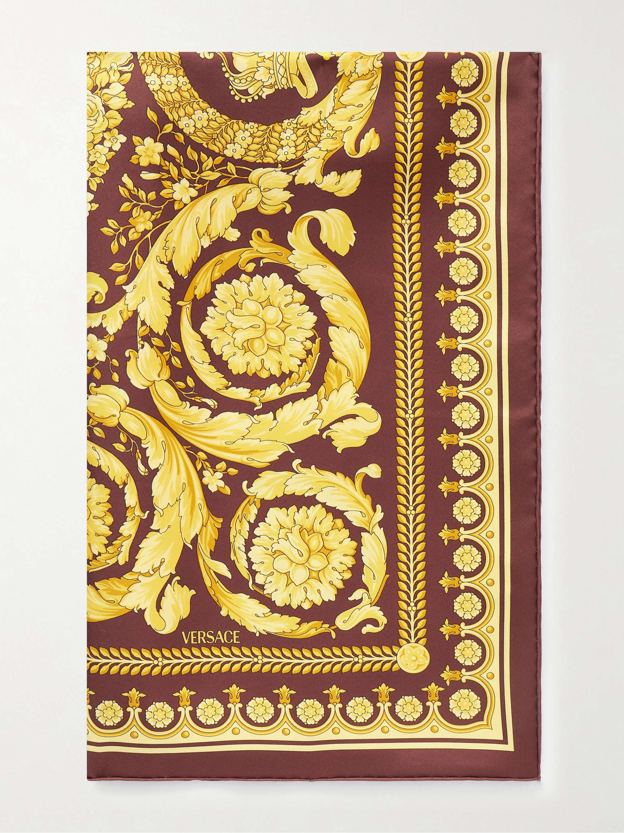 VERSACE Printed silk-twill scarf | NET-A-PORTER