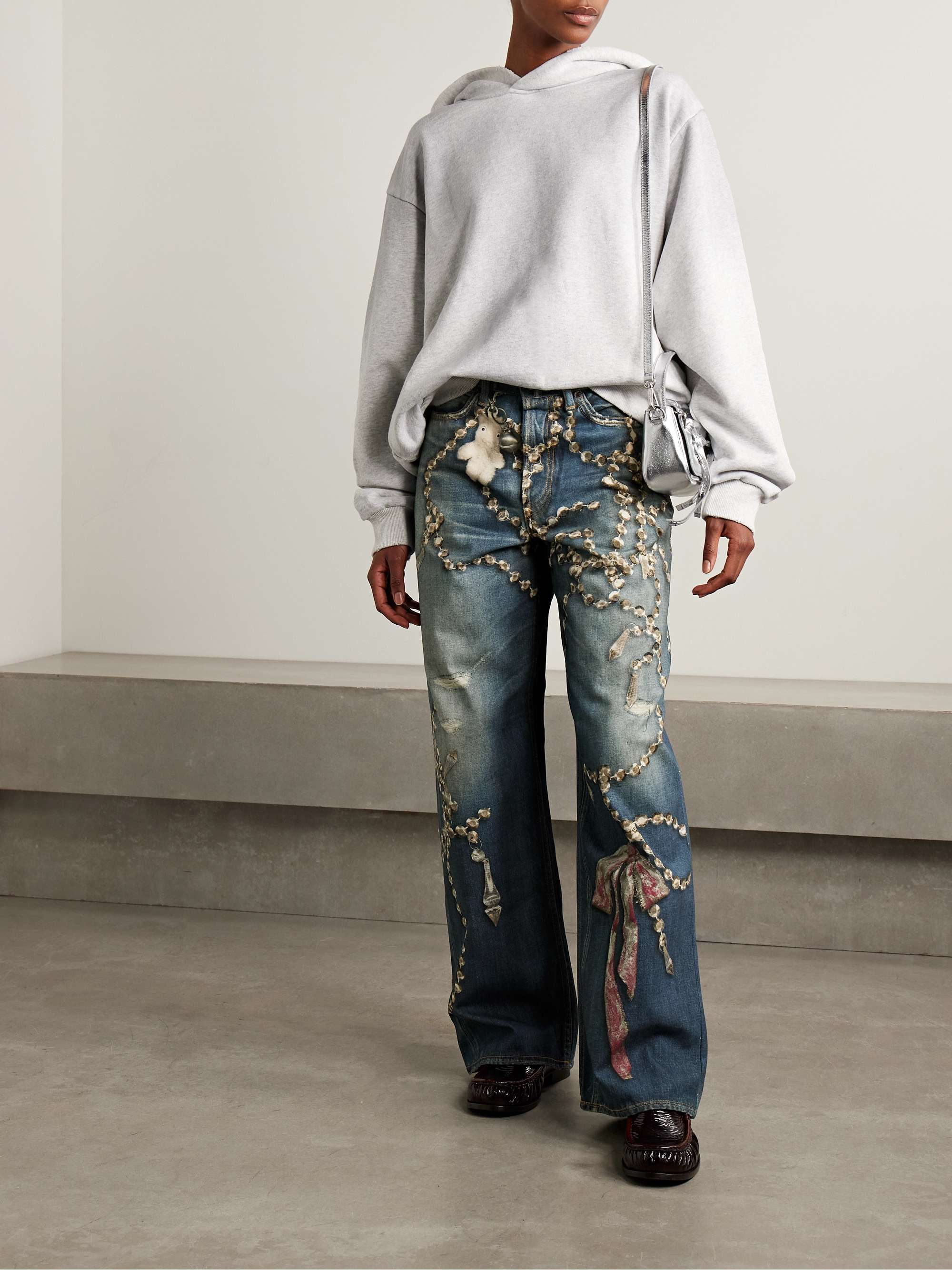 ACNE STUDIOS Trompe l'oeil printed high-rise wide-leg jeans | NET