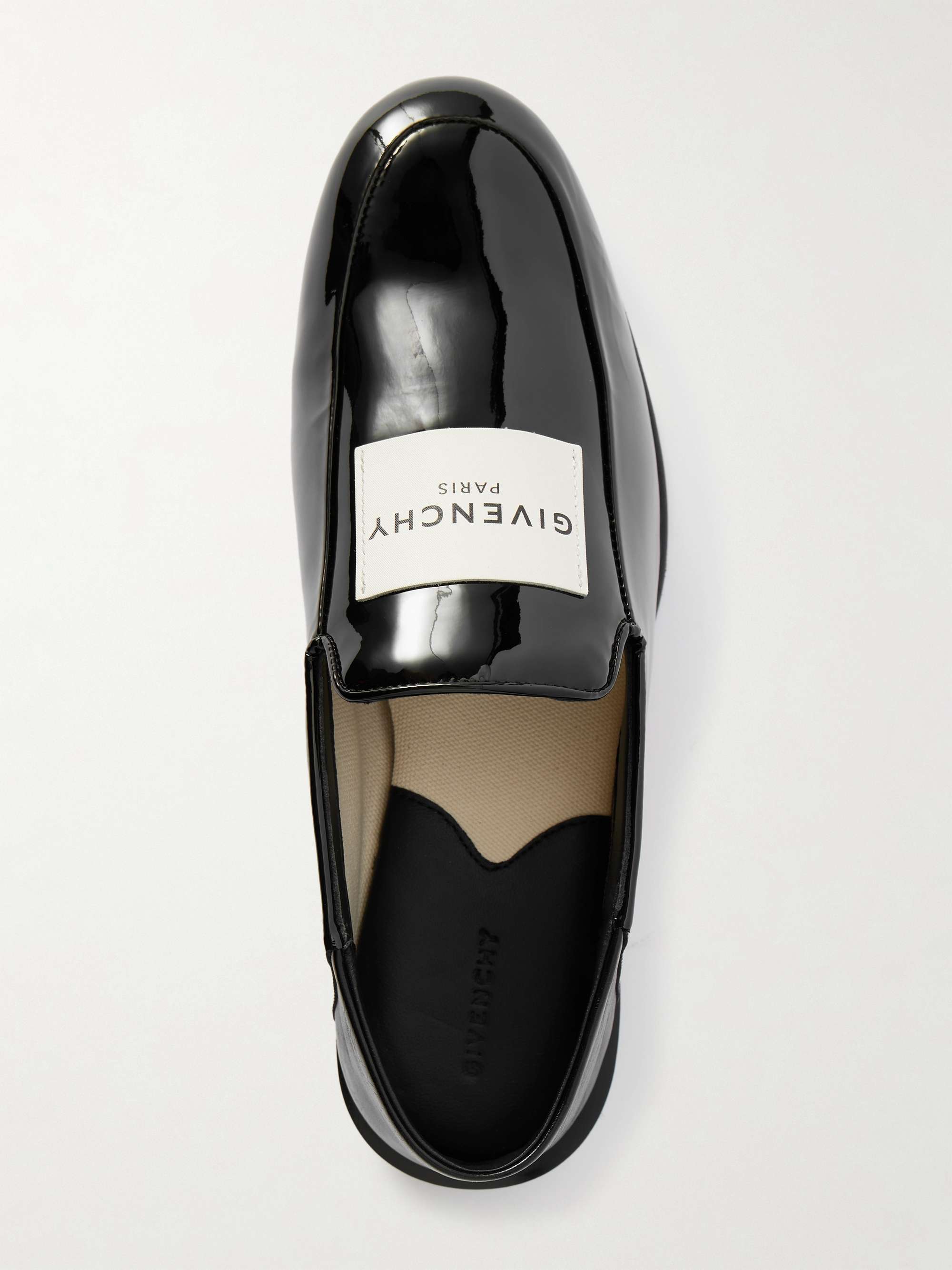 GIVENCHY Collapsible-heel appliquéd patent-leather loafers | NET-A