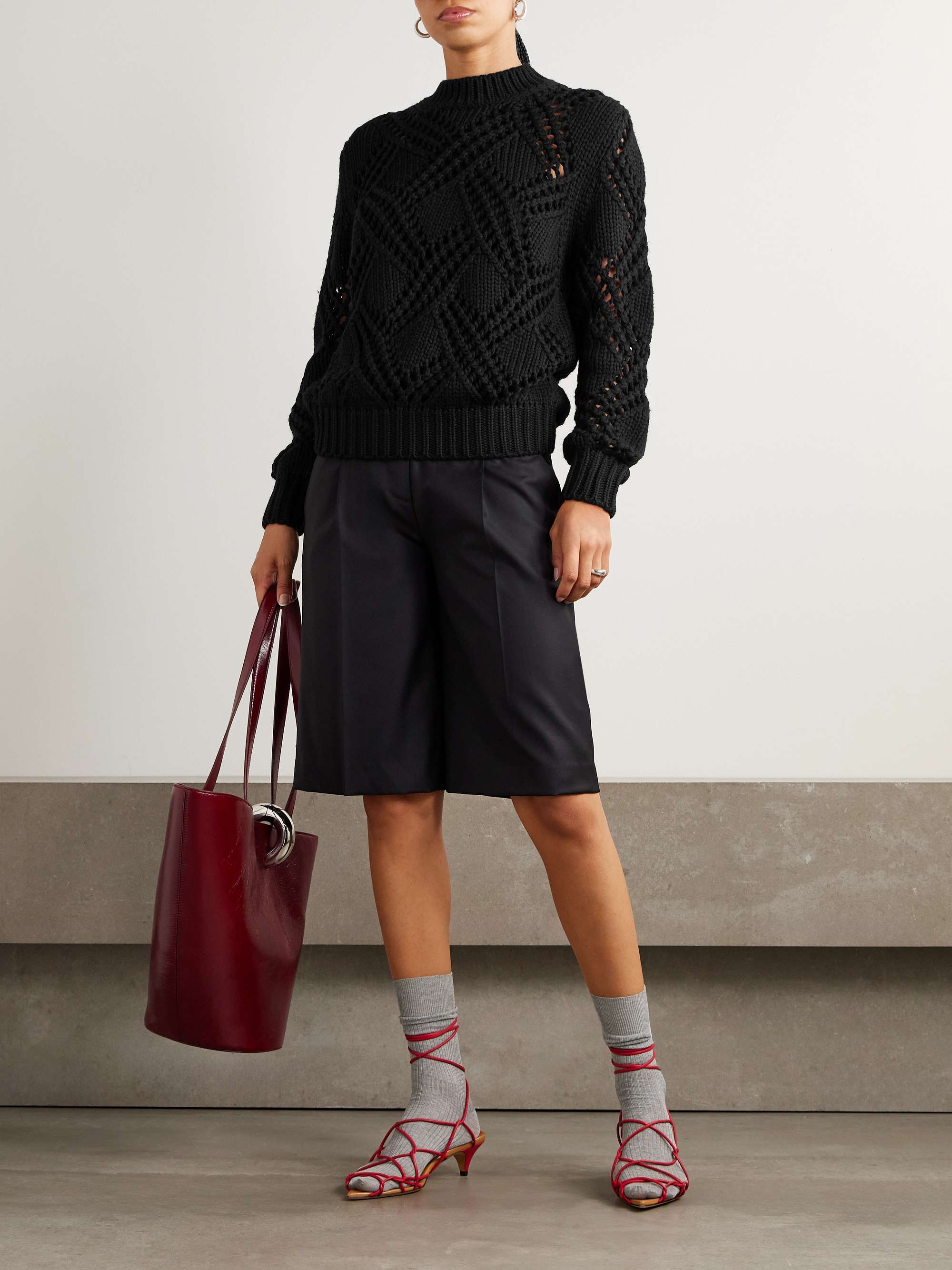 JIL SANDER Open-knit wool sweater | NET-A-PORTER