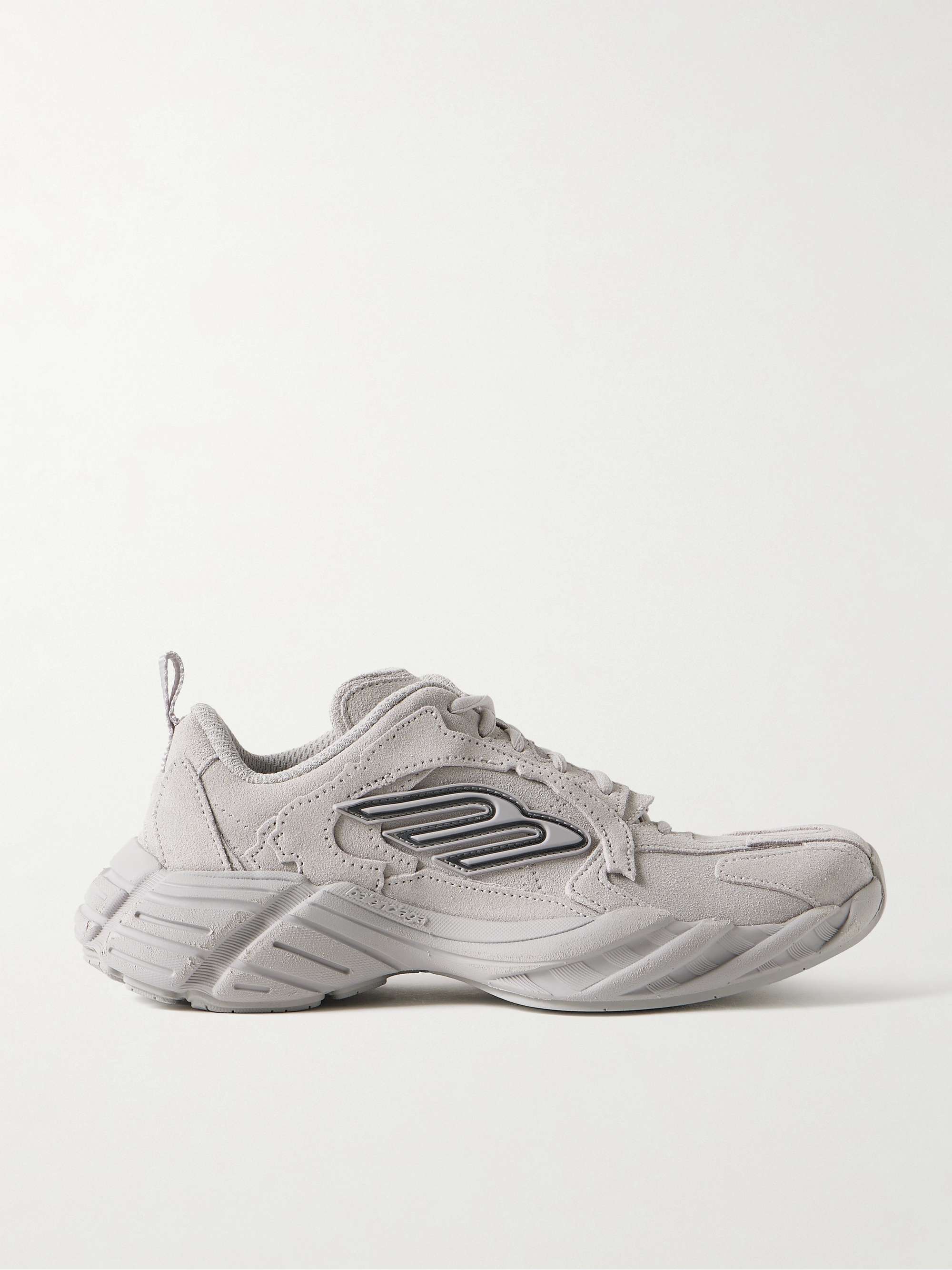 BALENCIAGA Monday rubber-trimmed leather sneakers | NET-A-PORTER
