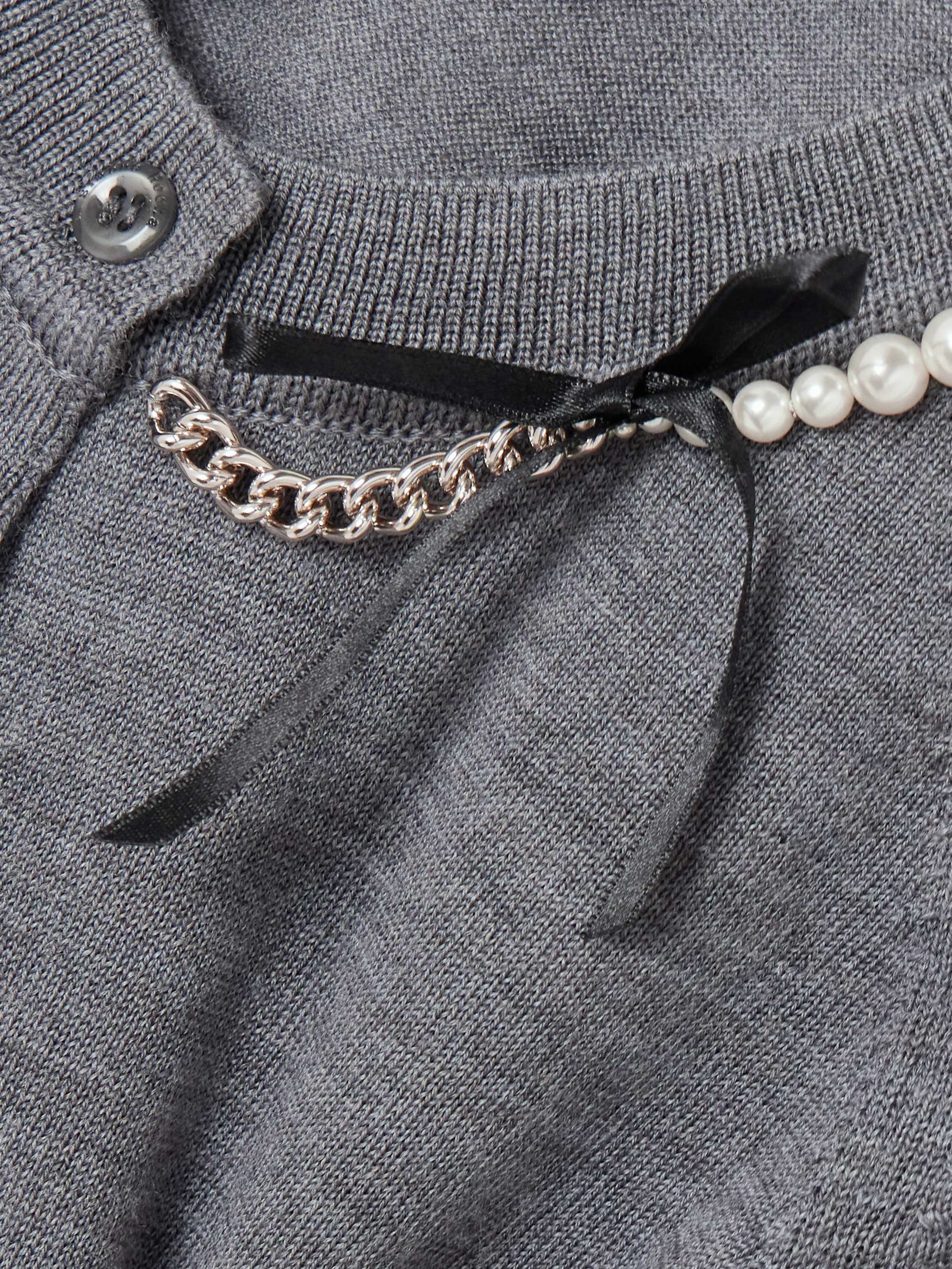 SIMONE ROCHA Embellished merino wool and silk-blend cardigan | NET