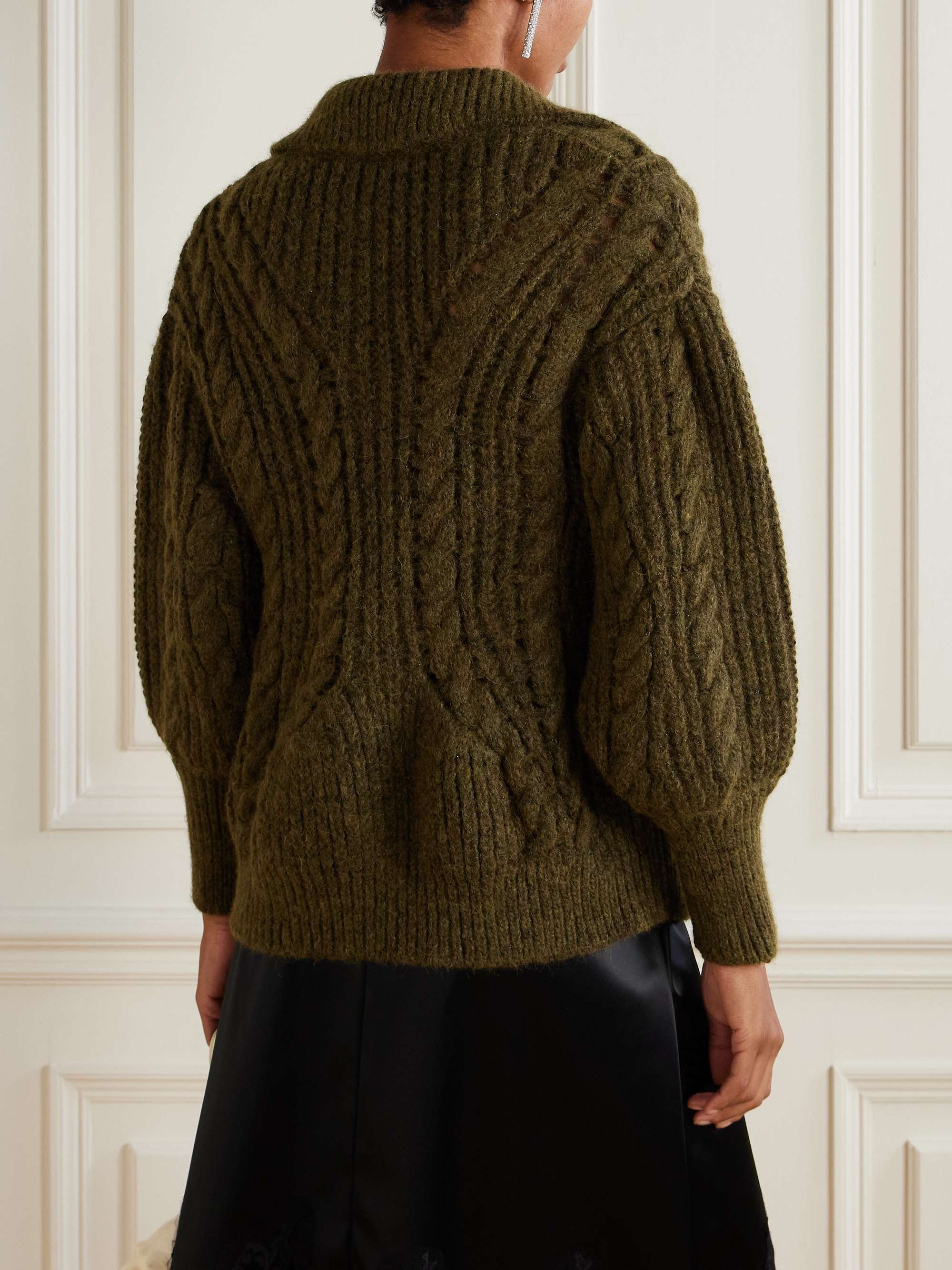 SIMONE ROCHA Embellished metallic cable-knit cardigan | NET-A-PORTER