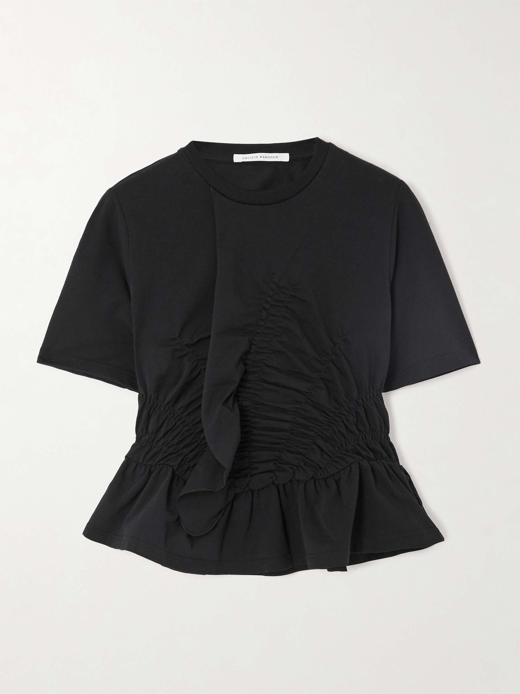 CECILIE BAHNSEN Ruched stretch-cotton jersey T-shirt | NET-A-PORTER