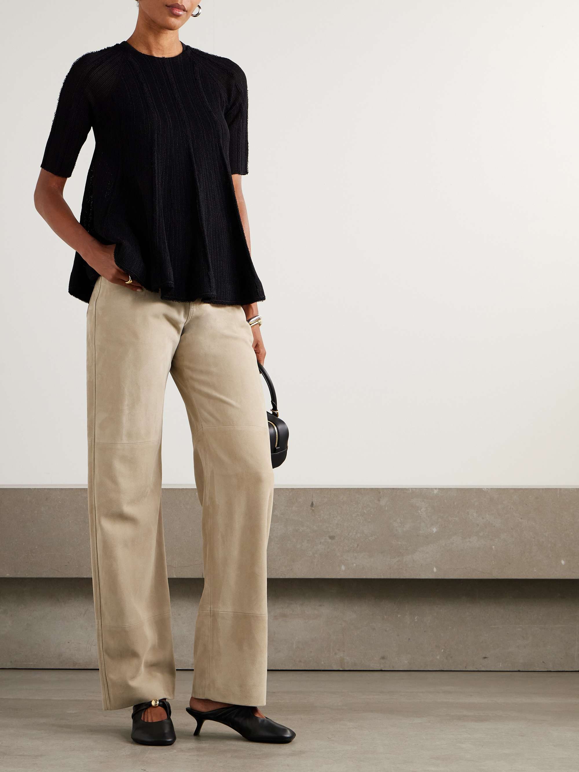 LOEWE Suede straight-leg pants | NET-A-PORTER