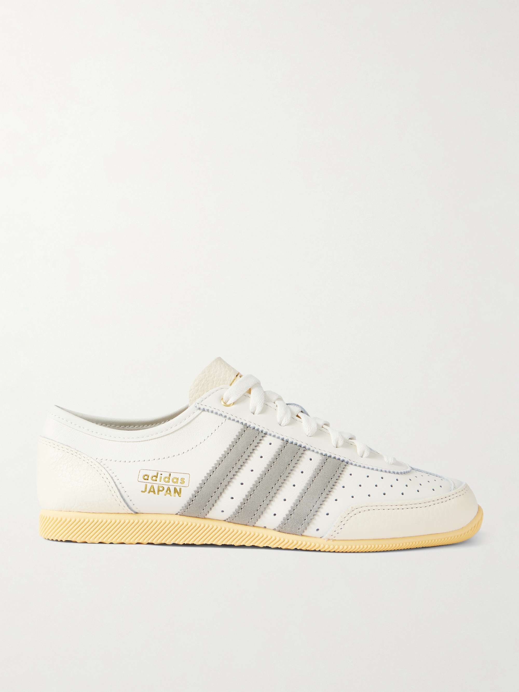 ADIDAS ORIGINALS Japan Decon W perforated suede-trimmed leather