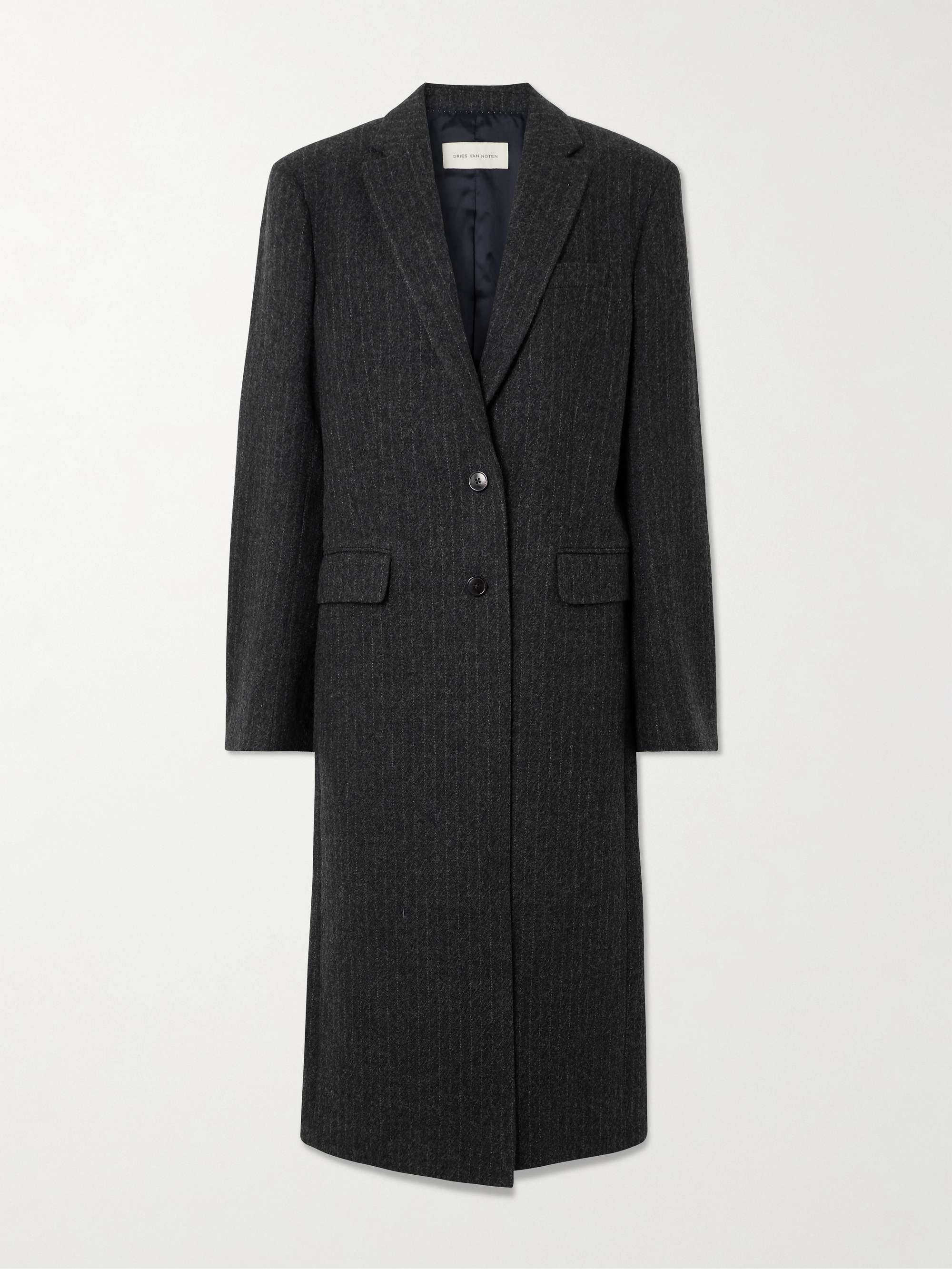 DRIES VAN NOTEN Pinstriped wool-twill coat | NET-A-PORTER