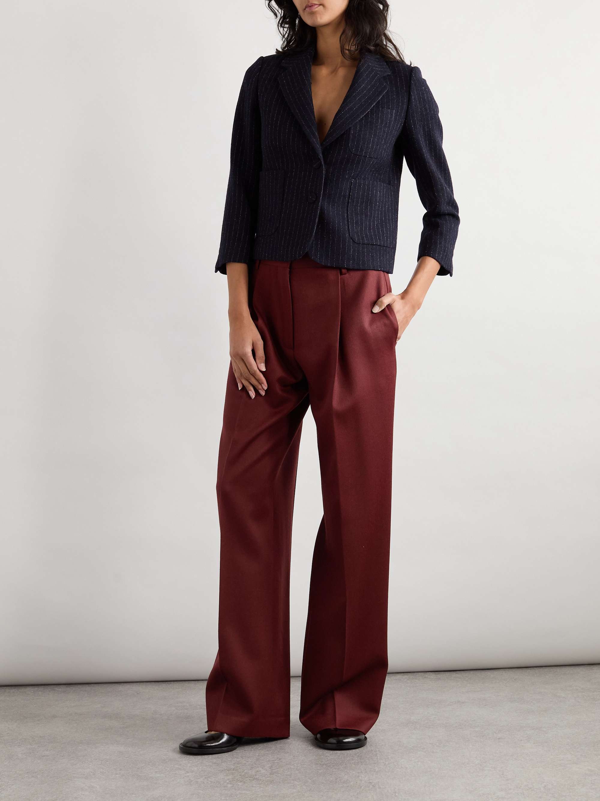 DRIES VAN NOTEN Pleated wool-twill wide-leg pants | NET-A-PORTER