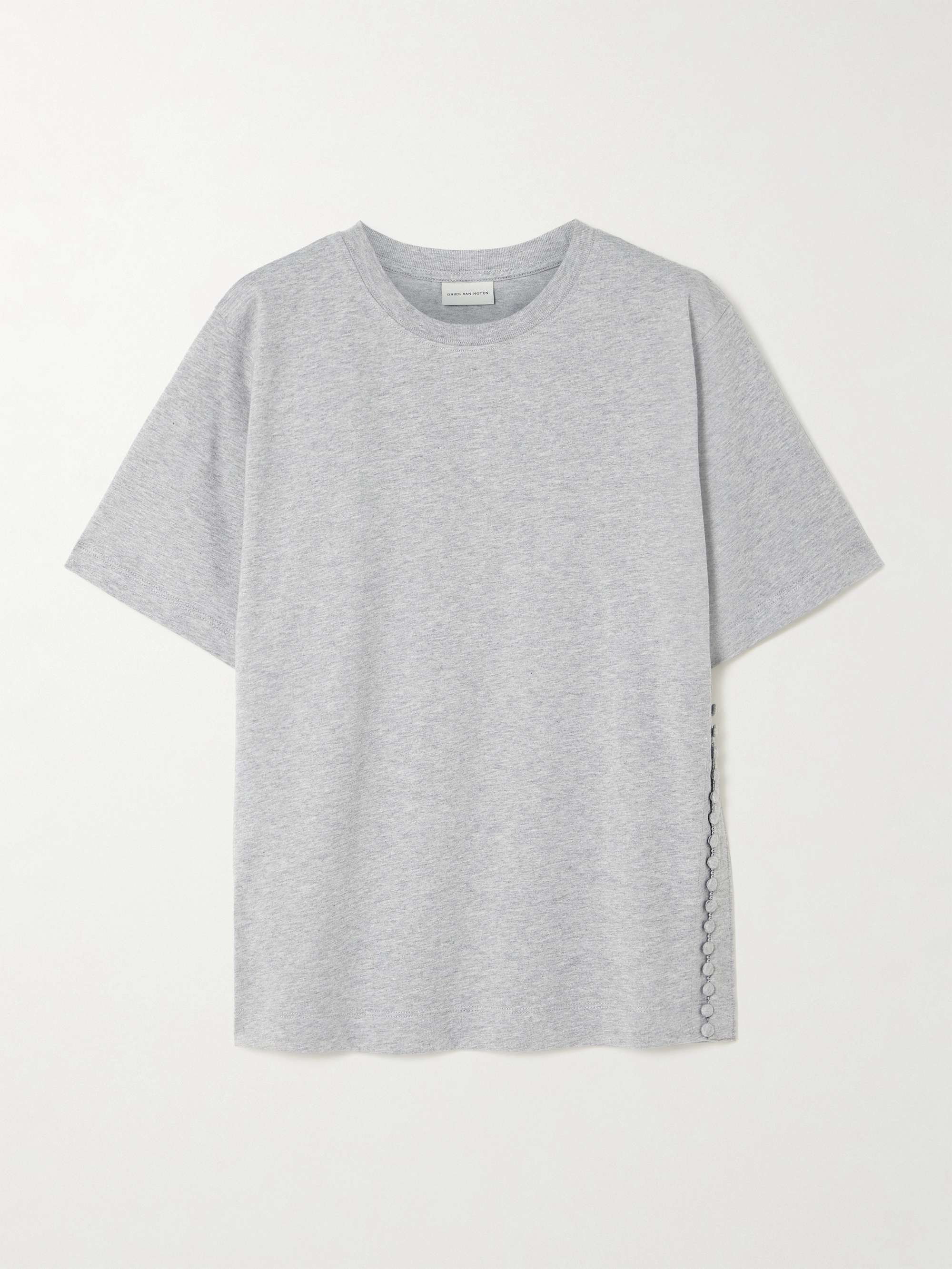 DRIES VAN NOTEN Button-detailed cotton-jersey T-shirt | NET-A-PORTER