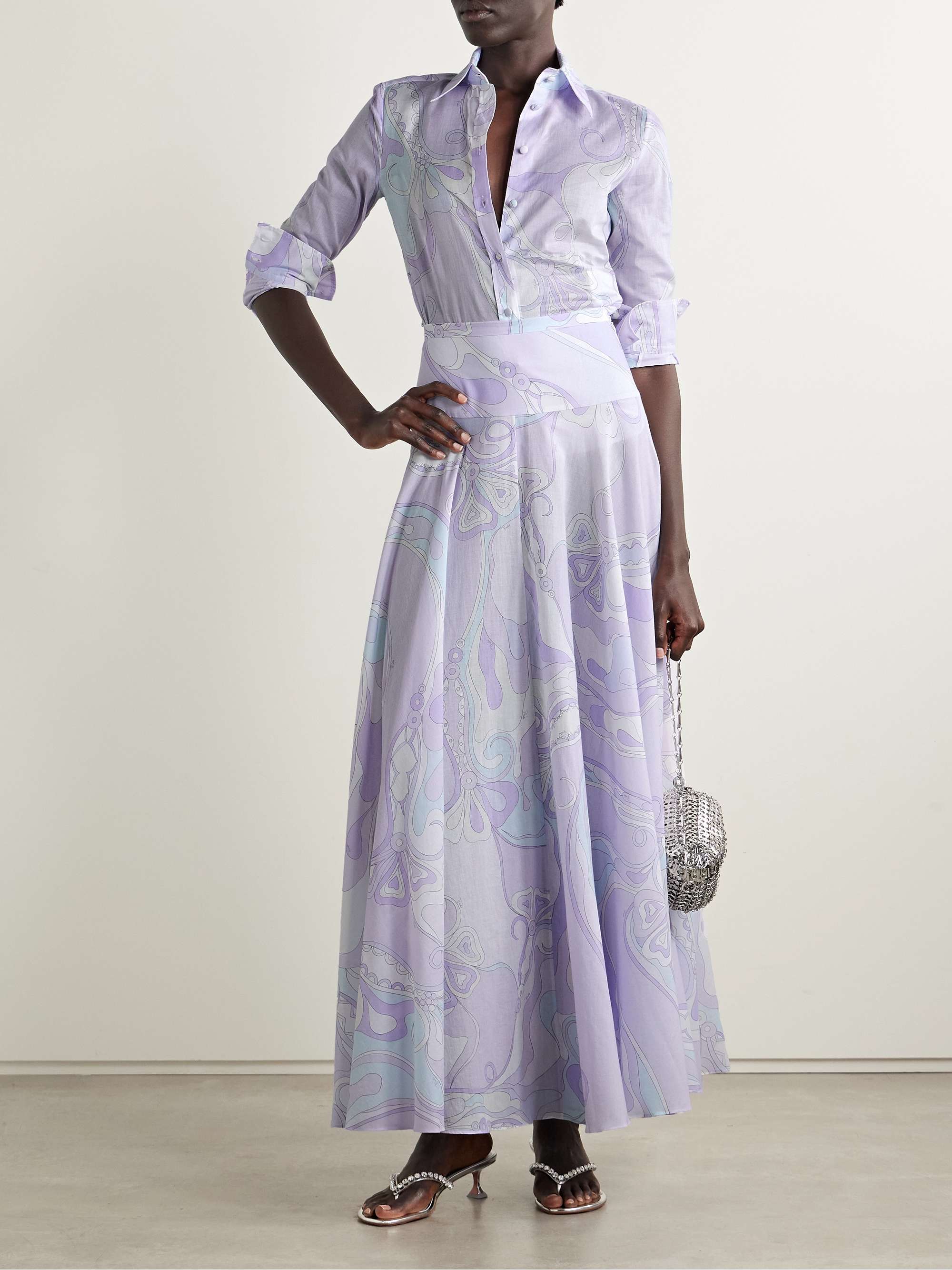 PUCCI Printed cotton-voile maxi skirt | NET-A-PORTER