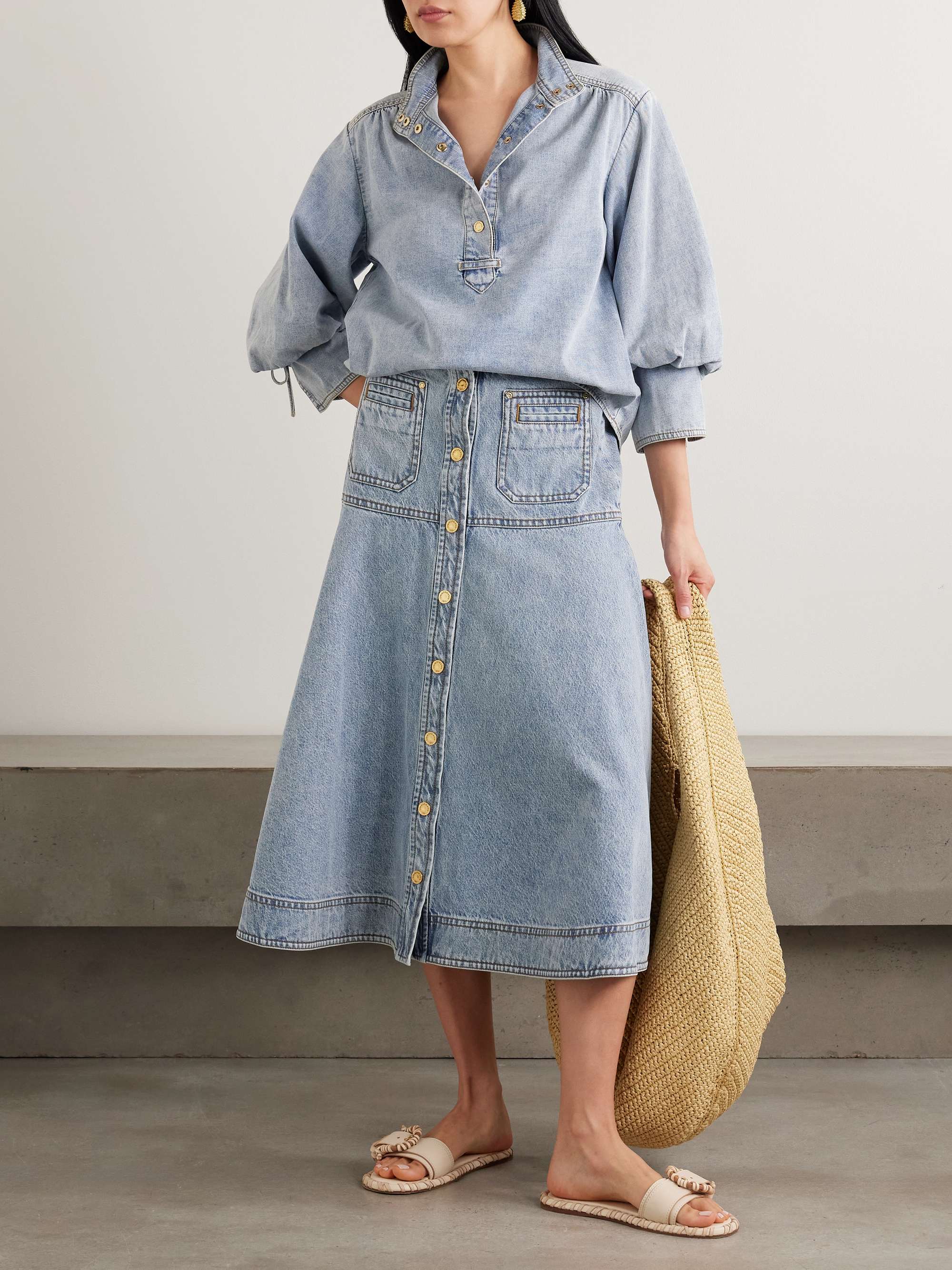 ZIMMERMANN Denim blouse | NET-A-PORTER
