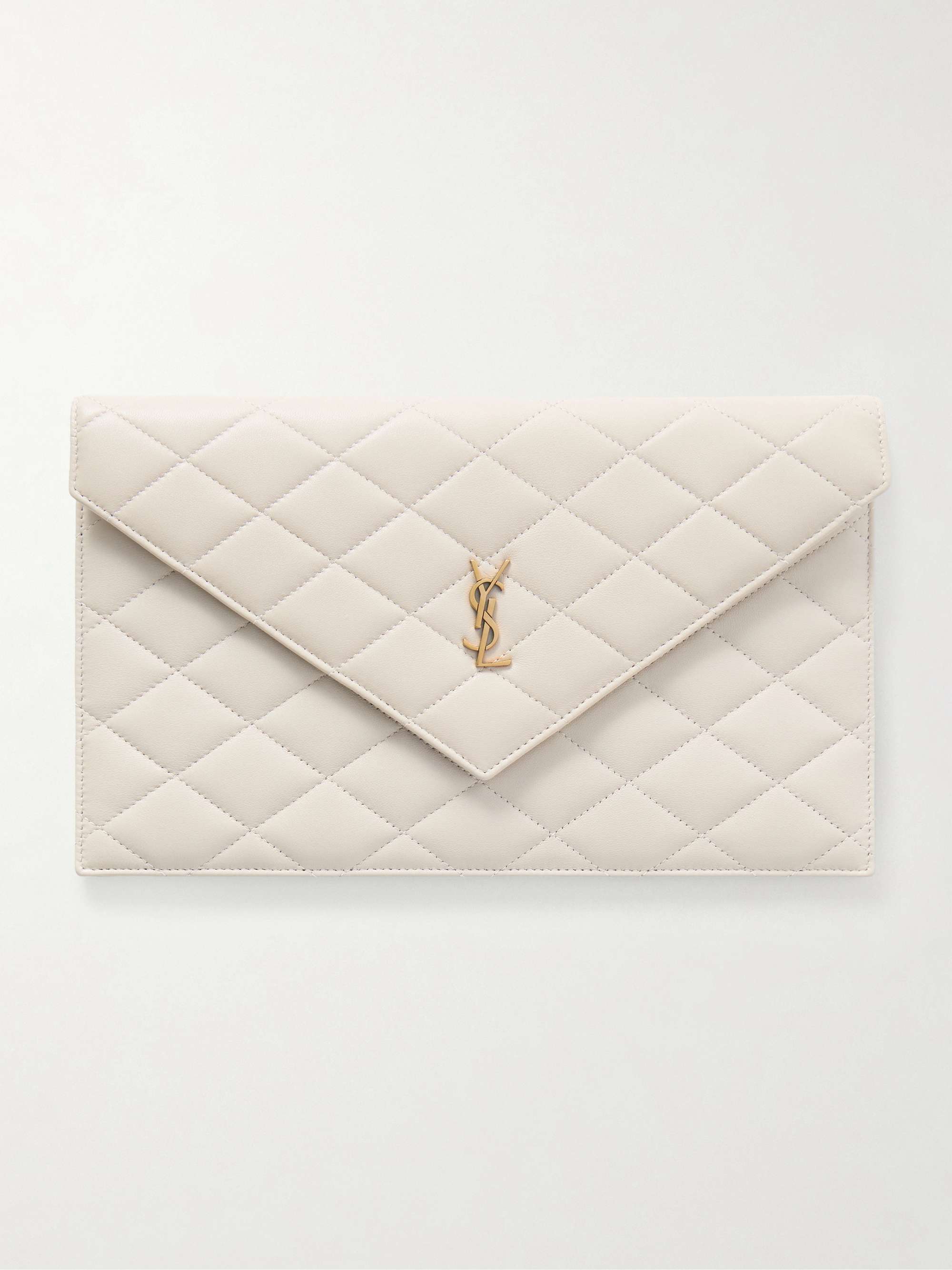 SAINT LAURENT Matelassé leather clutch | NET-A-PORTER