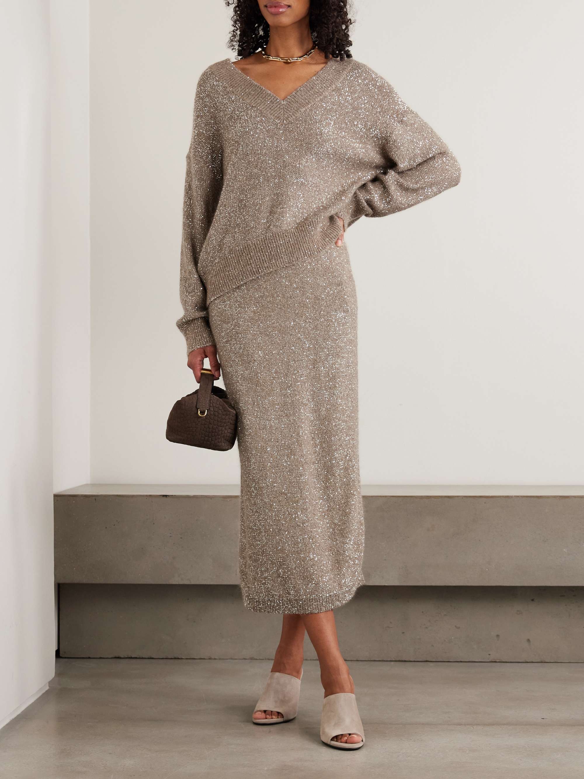 BRUNELLO CUCINELLI Sequined knitted sweater | NET-A-PORTER