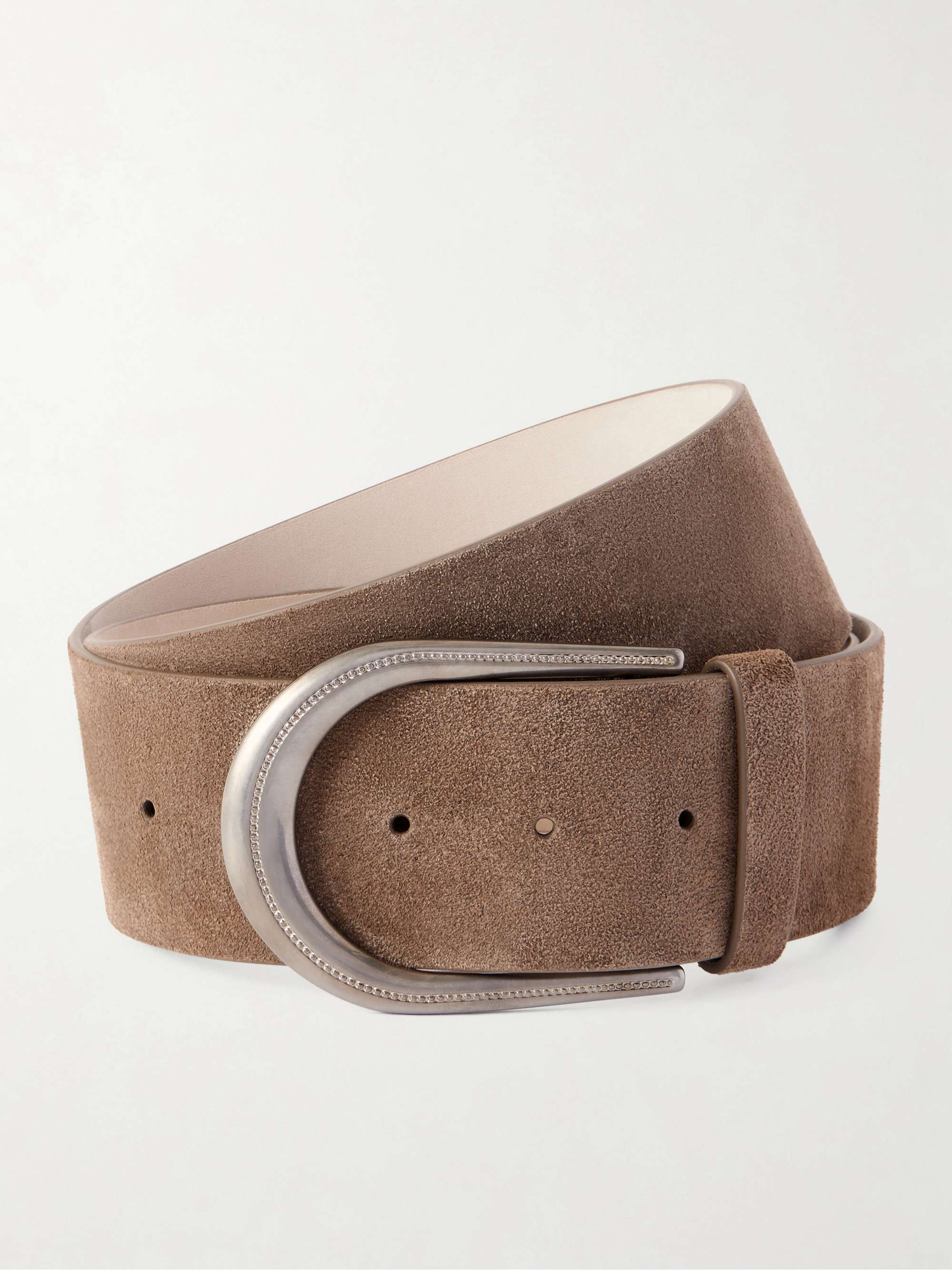 BRUNELLO CUCINELLI Bead-embellished suede belt | NET-A-PORTER