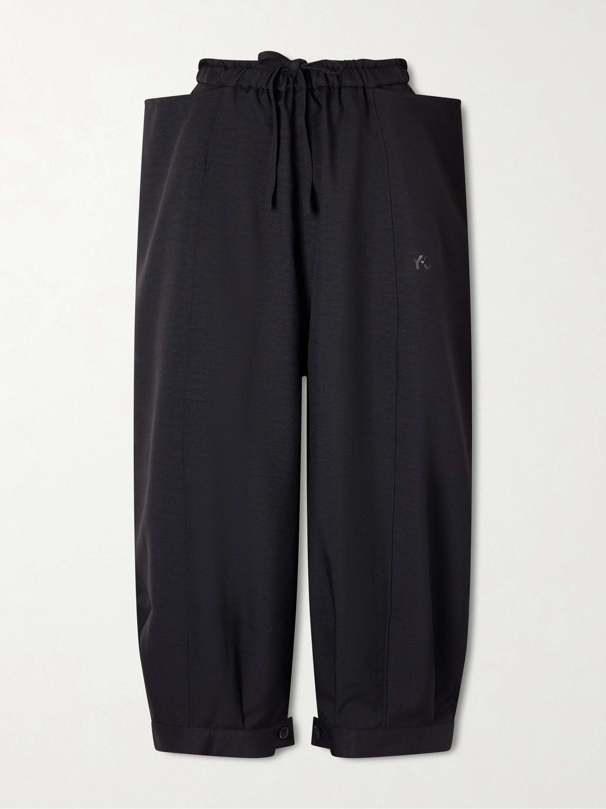 ADIDAS ORIGINALS + Y-3 cropped recycled-jersey wide-leg pants