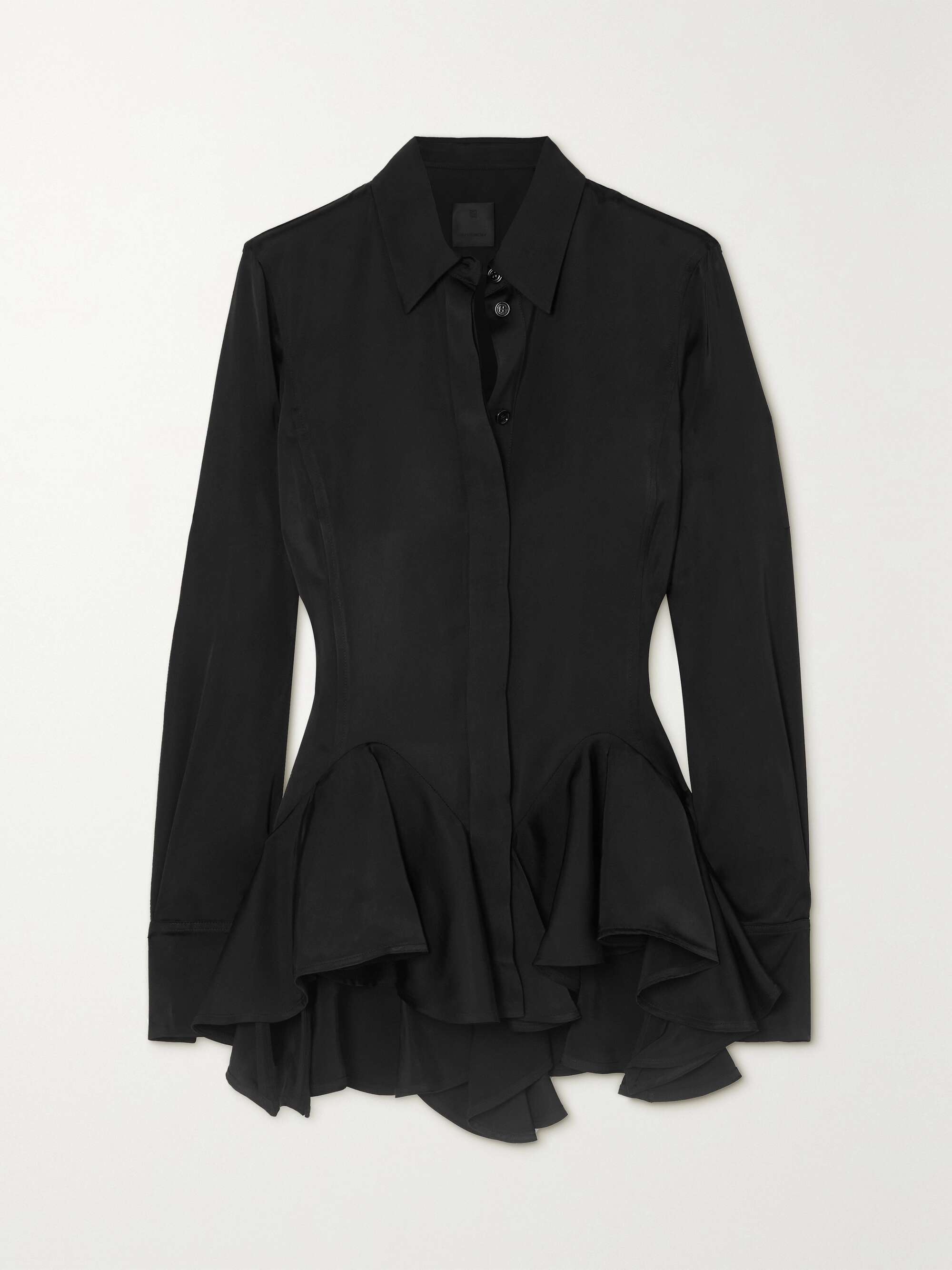 GIVENCHY Ruffled satin-crepe shirt | NET-A-PORTER