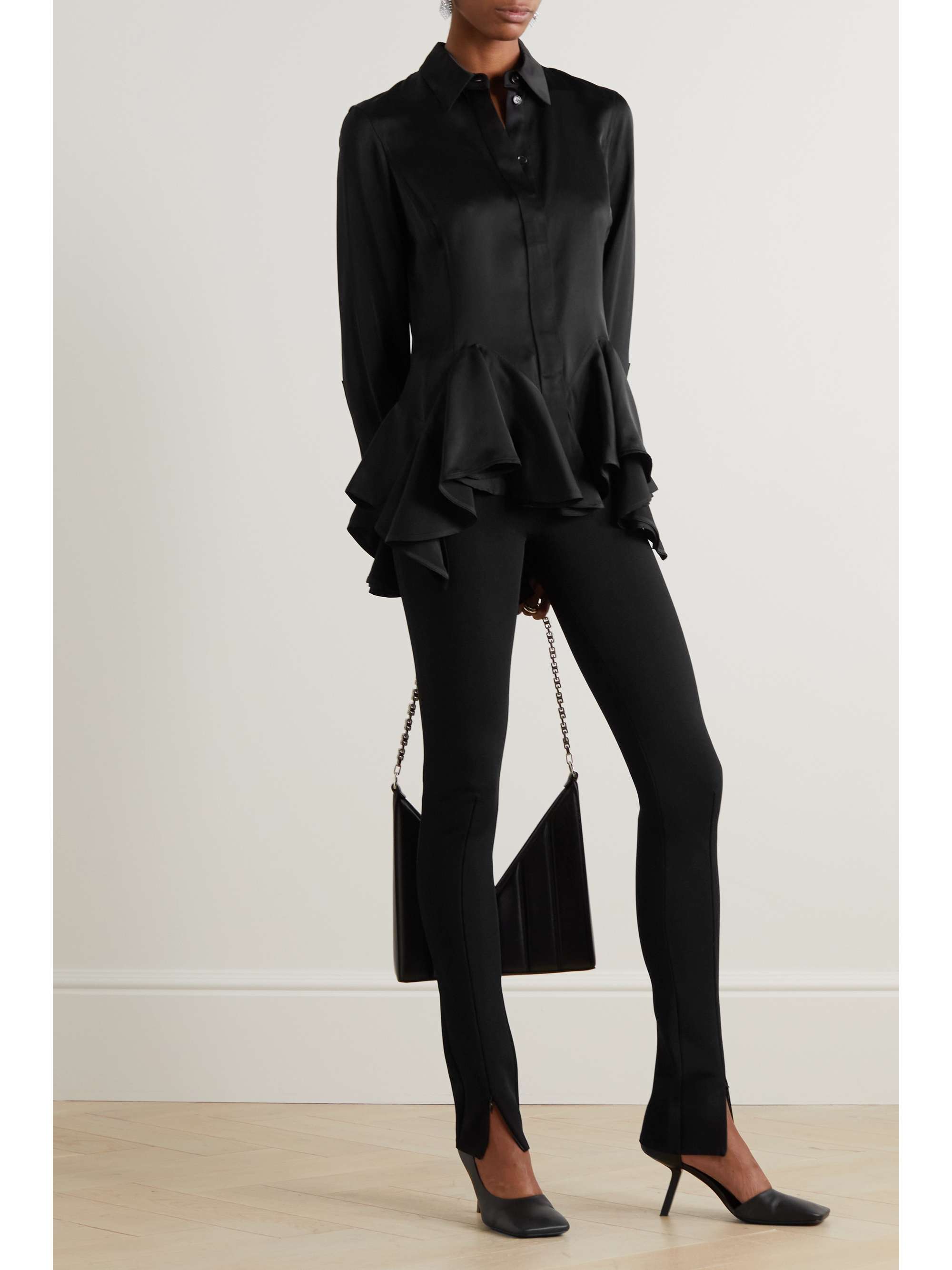 GIVENCHY Ruffled satin-crepe shirt | NET-A-PORTER