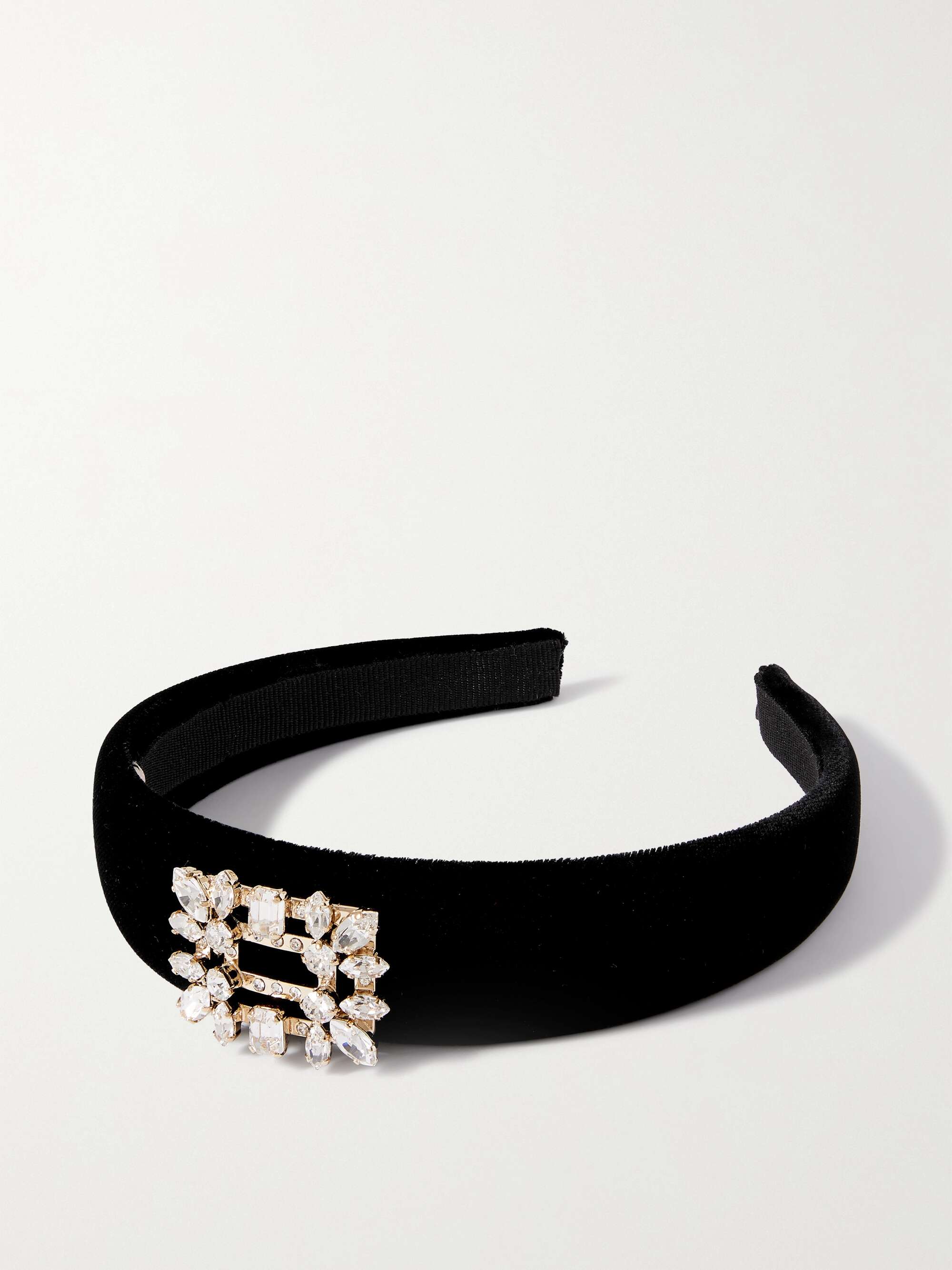 ROGER VIVIER Broche crystal-embellished velvet headband | NET-A-PORTER