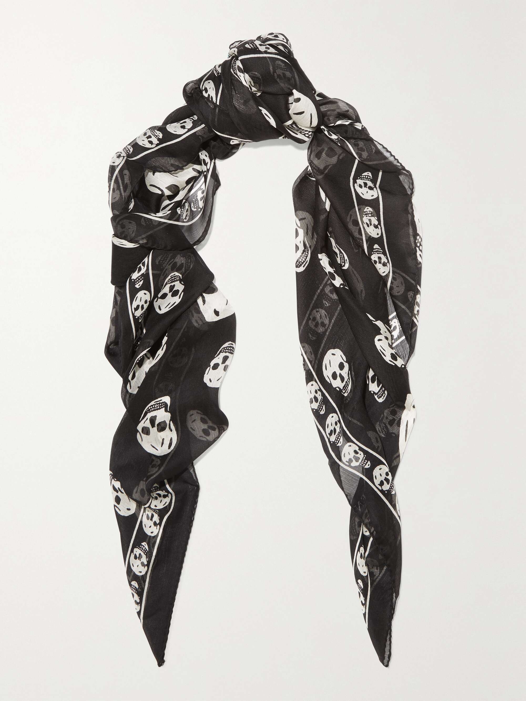 MCQUEEN Printed silk-chiffon scarf | NET-A-PORTER